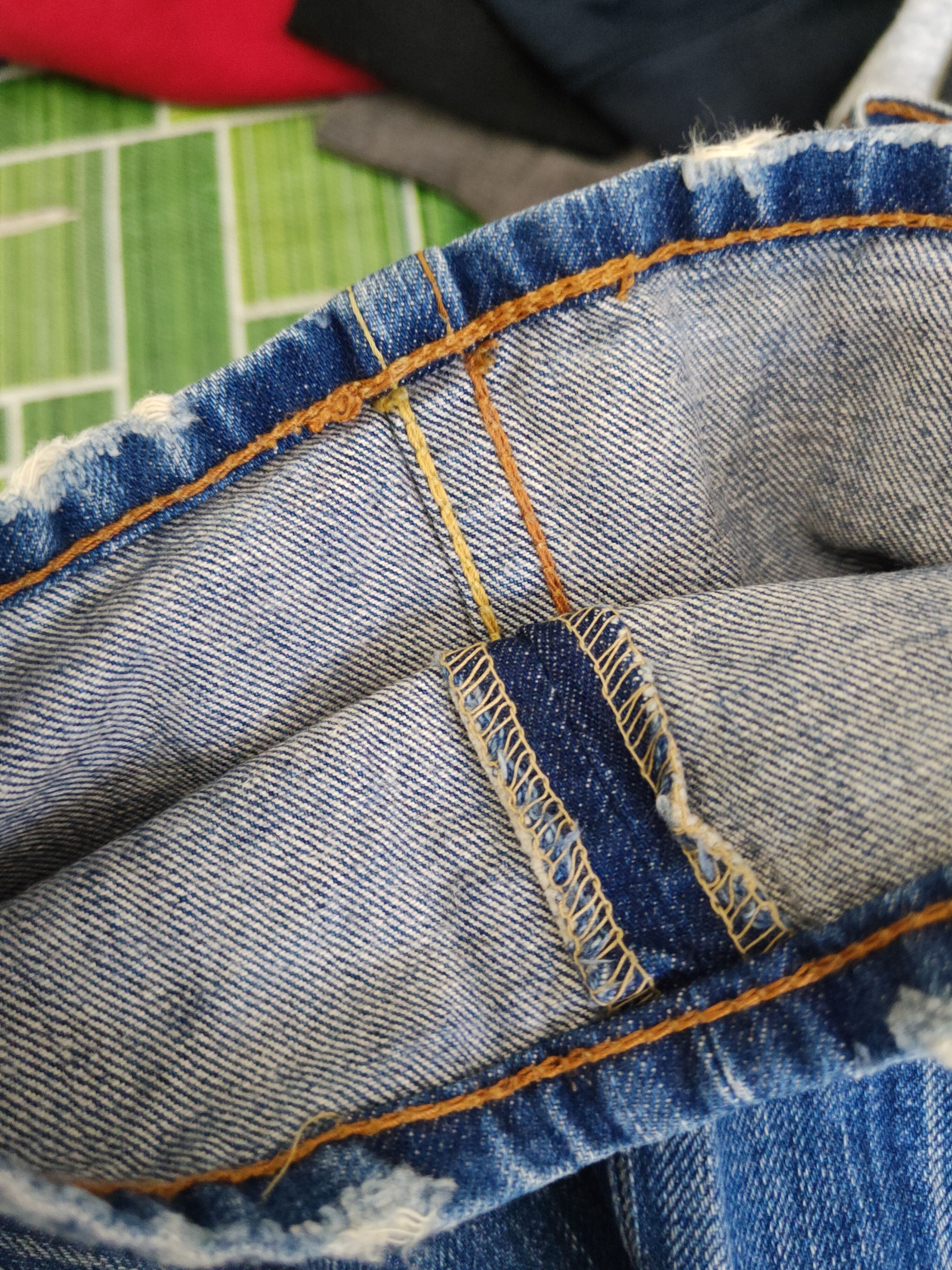 Levi's DL Levi's Blue Distressed Ripped Denim Jeans #1963 Size US 32 / EU 48 - 14 Thumbnail
