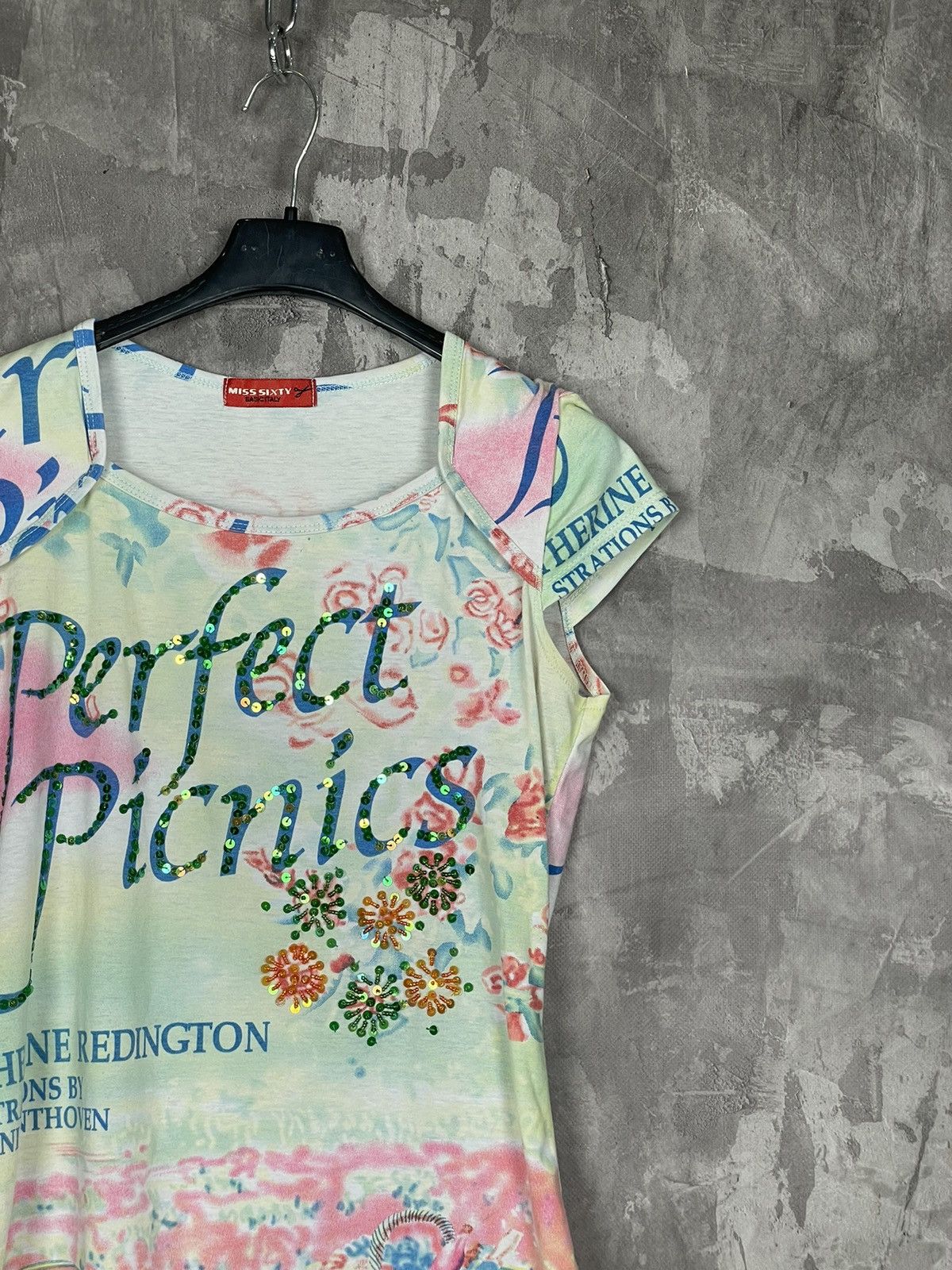 Miss Sixty × Vintage MISS SIXTY PRINTED GLAMOUR TANK TOP 00s Size M / US 6-8 / IT 42-44 - 4 Thumbnail