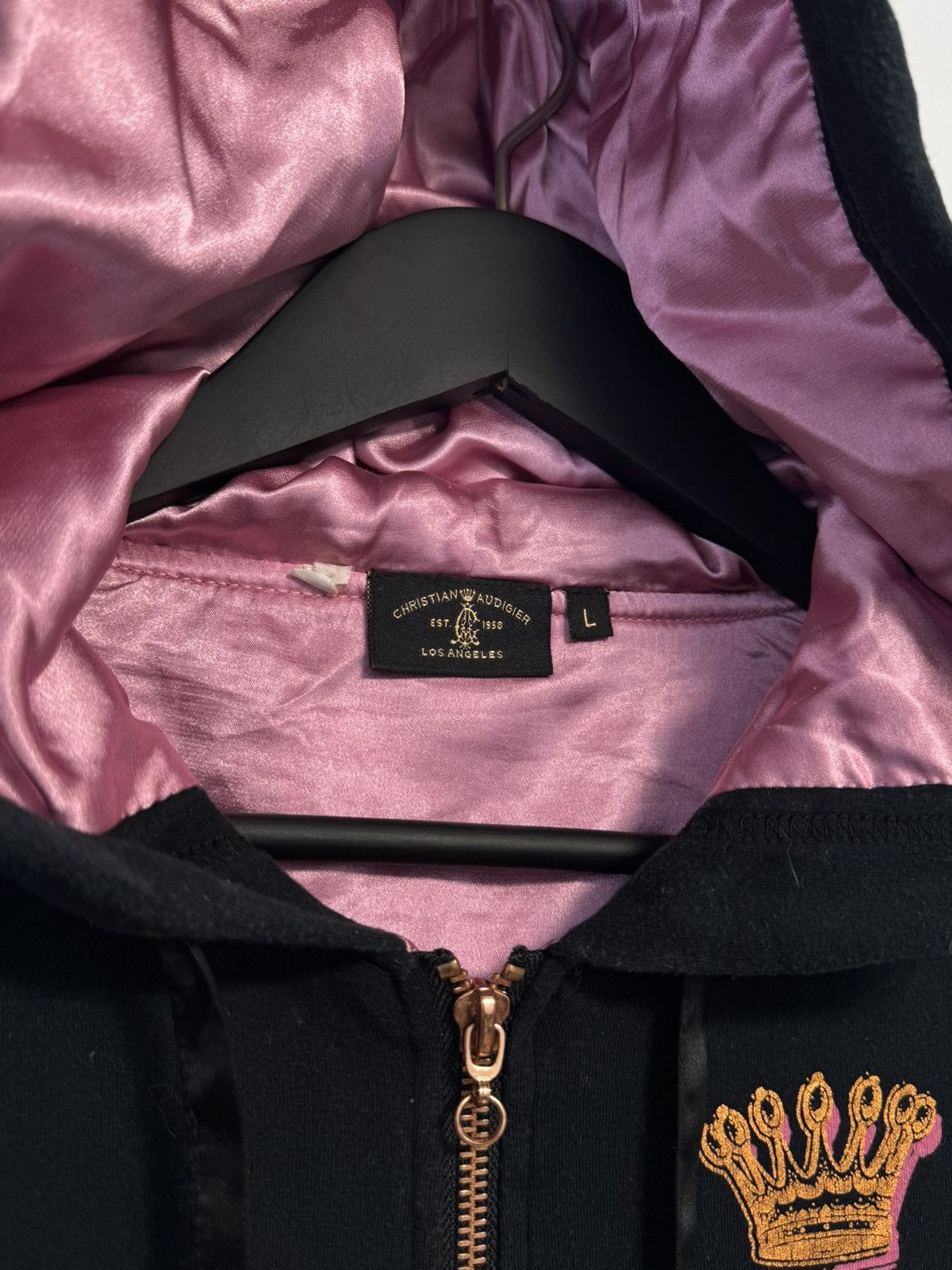 Christian Audigier VTG Christian Audigier Black Zip Hoodie Size L / US 10 / IT 46 - 7 Thumbnail