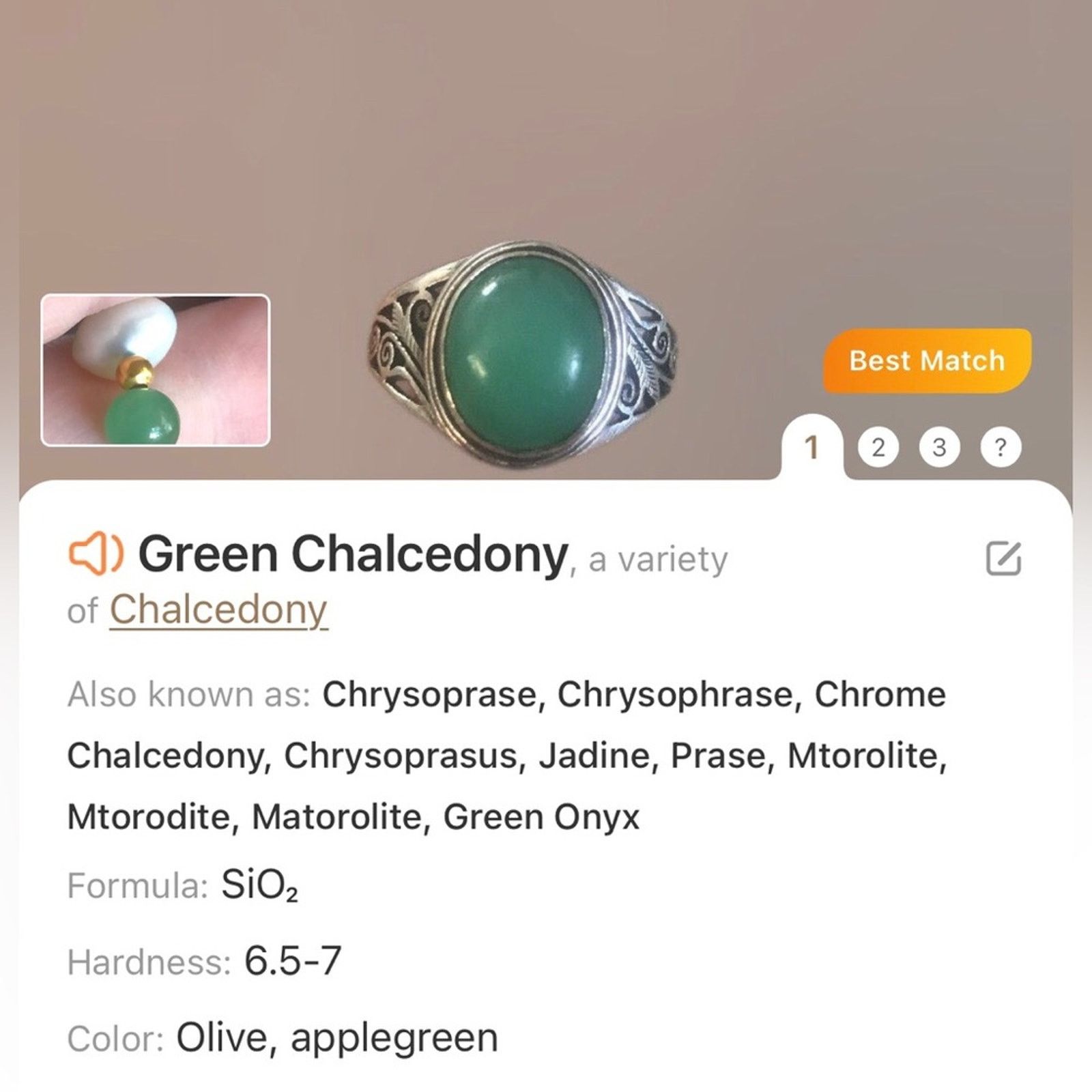 Handmade Handcrafted repurpose elegant green stone Pearl necklace Size ONE SIZE - 13 Thumbnail