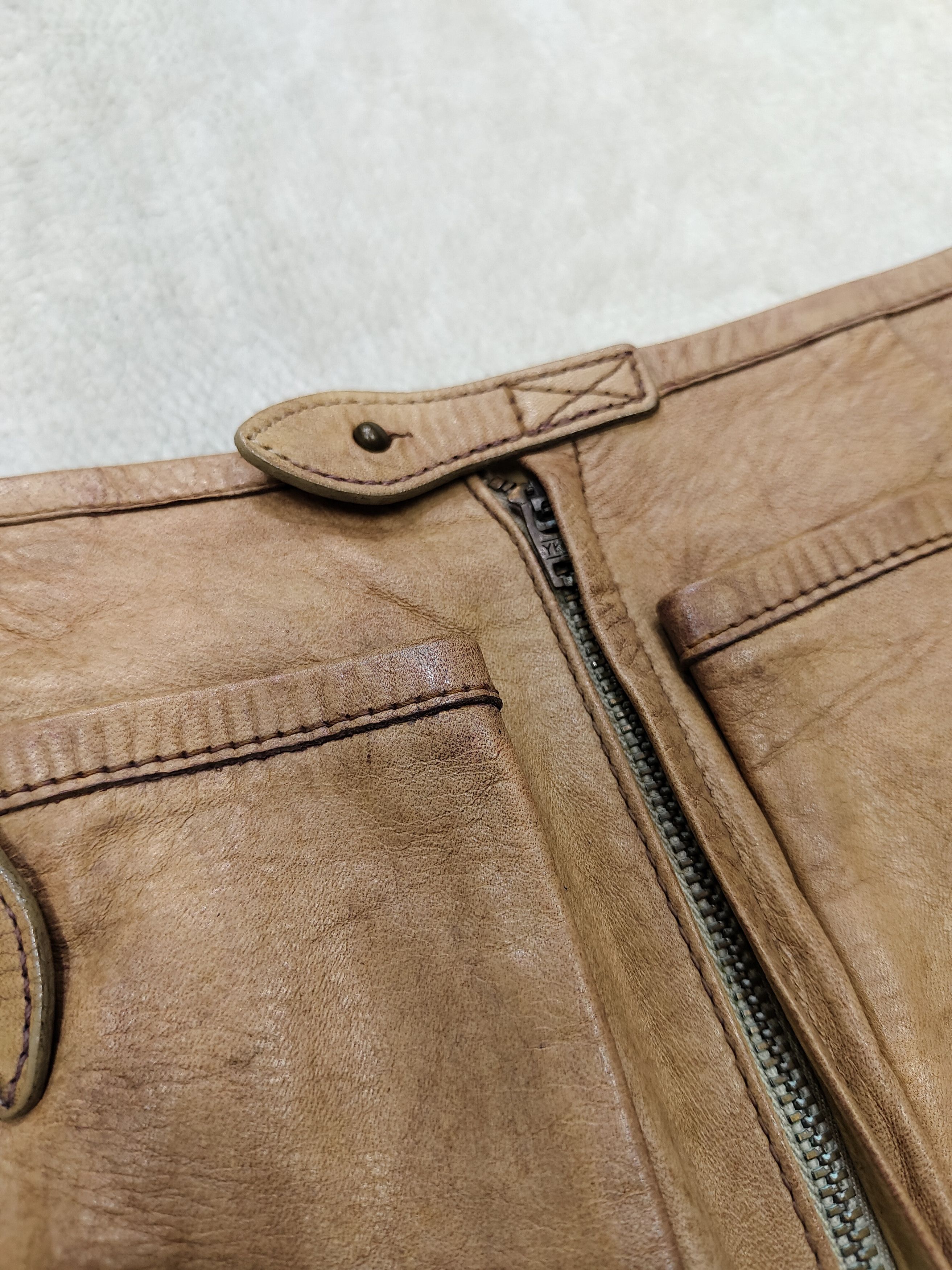 Vintage RARE 🇮🇹 Vtg Dessine Par Kondo Horsehide Midi Skirt Size 27" / US 4 / IT 40 - 8 Thumbnail