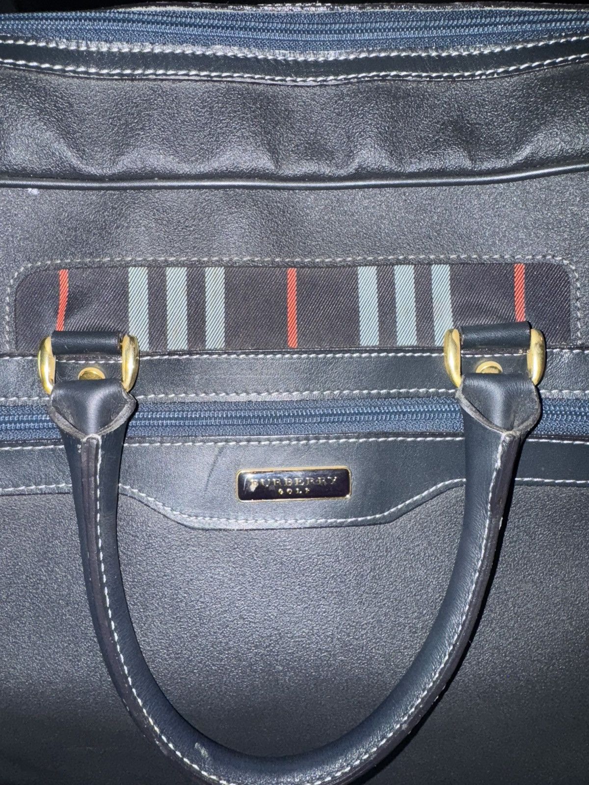 Burberry Burberry Golf Navy Check Travel Duffel Bag Size ONE SIZE - 2 Thumbnail