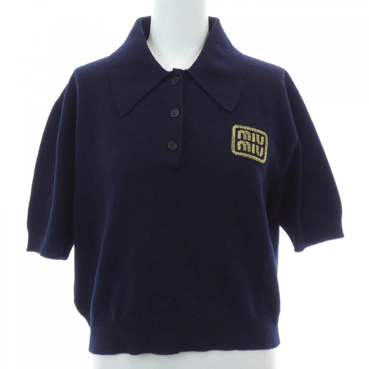 Miu Miu Miu Miu Miu Miu Cashmere Knit Polo Shirt Textile Tops MML896SOOO14M3 DUTY FREE for USA Size ONE SIZE - 1 Thumbnail