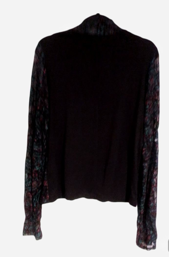Other Black and Paisley Print Lace Front Long Sleeves Top Size M / US 6-8 / IT 42-44 - 6 Thumbnail