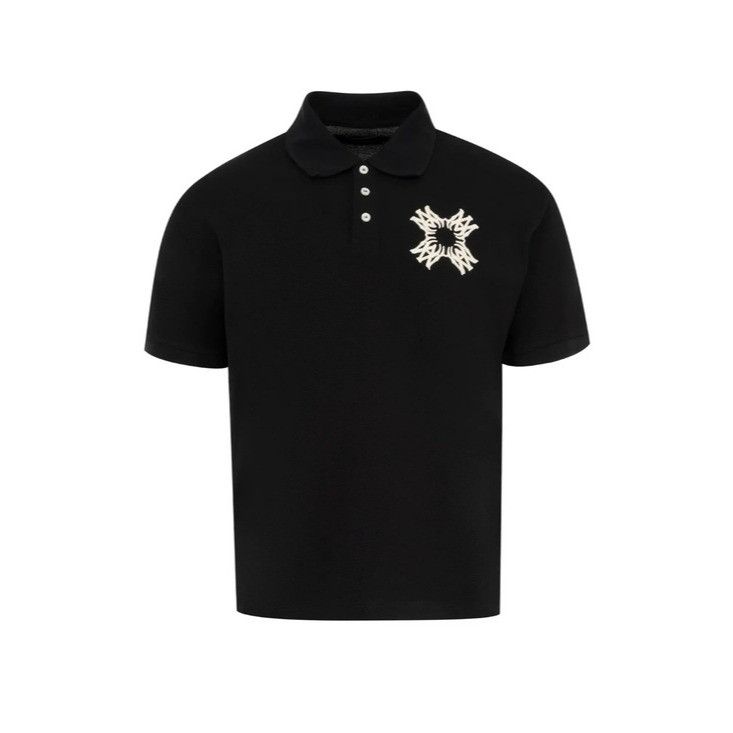 Amiri Black Embroidered MA Polo Shirt Black Men’s Medium
