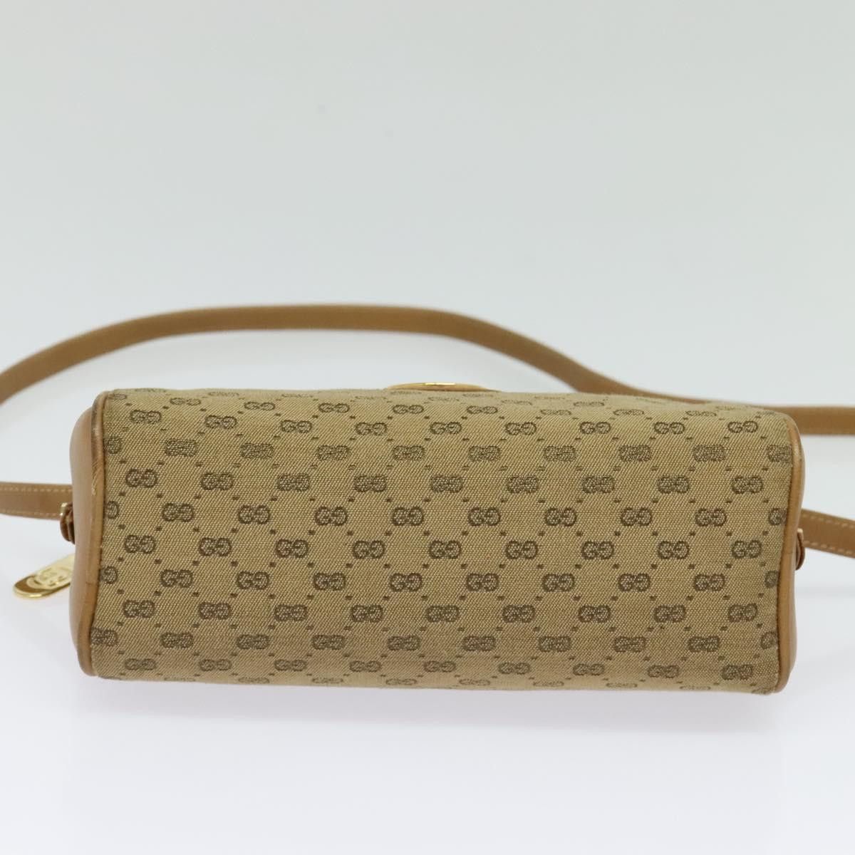 Gucci GUCCI Micro GG Canvas Shoulder Bag Vintage Beige Gold Size ONE SIZE - 9 Thumbnail