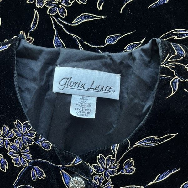 Vintage Vintage Gloria Lance black velvet embossed floral vintage ja Size M / US 6-8 / IT 42-44 - 8 Thumbnail