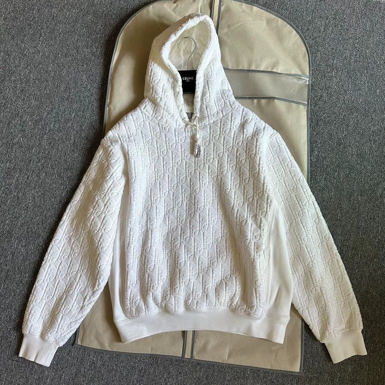 Dior Dior White towel printed with logo presbyopic hoodie sweat Size US L / EU 52-54 / 3 - 1 Thumbnail