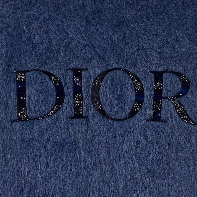 Dior Dior Dark blue letter embroidery horsehair V-neck single-br Size US S / EU 44-46 / 1 - 5 Thumbnail