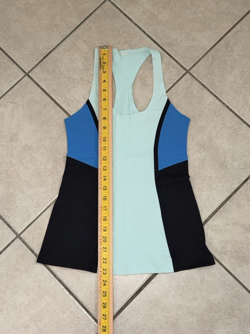 Lululemon LULULEMON COOL RACERBACK TANK TOP AQUAMARINE BLUE BLACK SZ4 Size S / US 4 / IT 40 - 4 Thumbnail
