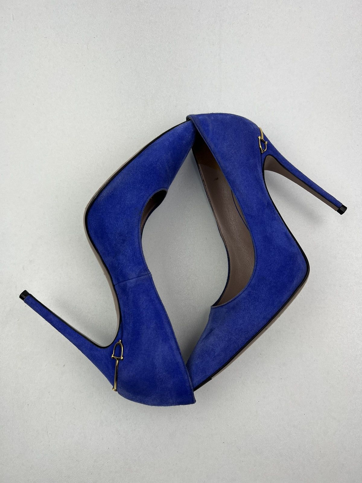 Gucci GUCCI Heels Suede Shoes HORSEBIT Pointed Toe Blue Wmn’s Size US 5.5 / IT 35.5 - 8 Thumbnail