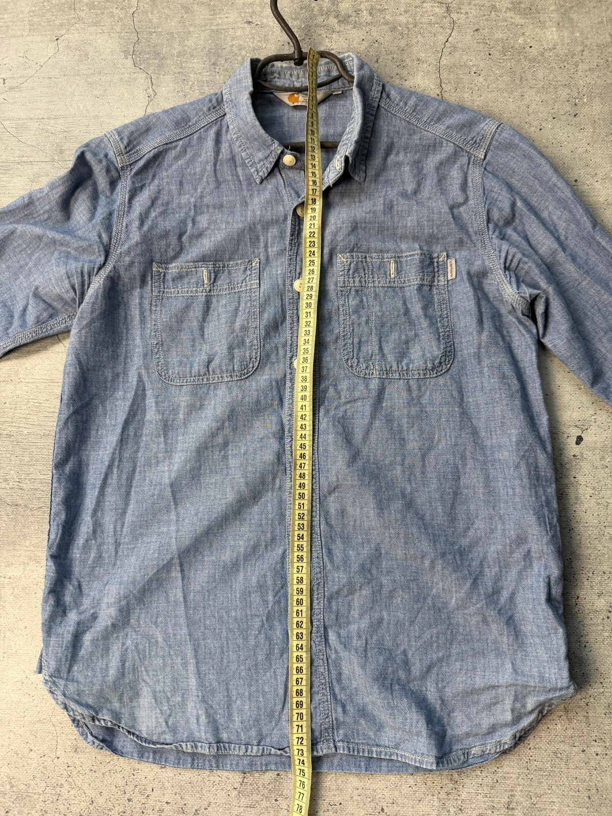 Carhartt VINTAGE Carhartt Shirt Denim Western Pearl Blue 90s Workwear Size US M / EU 48-50 / 2 - 8 Thumbnail