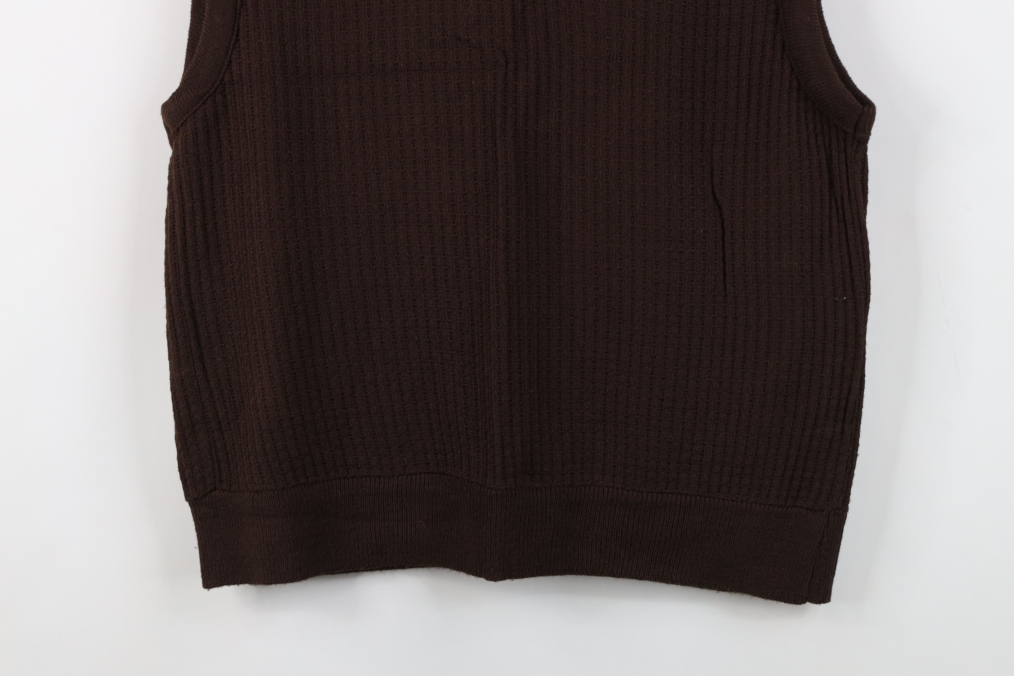 Vintage Vintage 70s Streetwear Knit V-Neck Sweater Vest Brown USA Size XL / US 12-14 / IT 48-50 - 3 Thumbnail