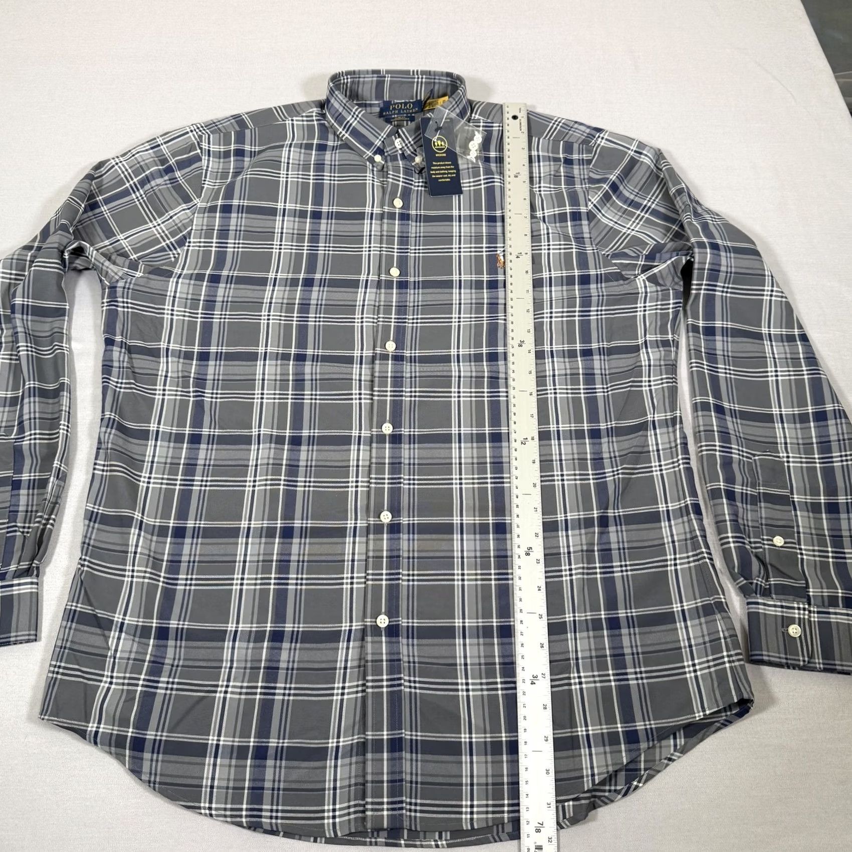 Polo Ralph Lauren Polo Ralph Lauren Shirt Men XL Gray Plaid Performance Slim Fit Button Up Wicking Size US XL / EU 56 / 4 - 7 Thumbnail