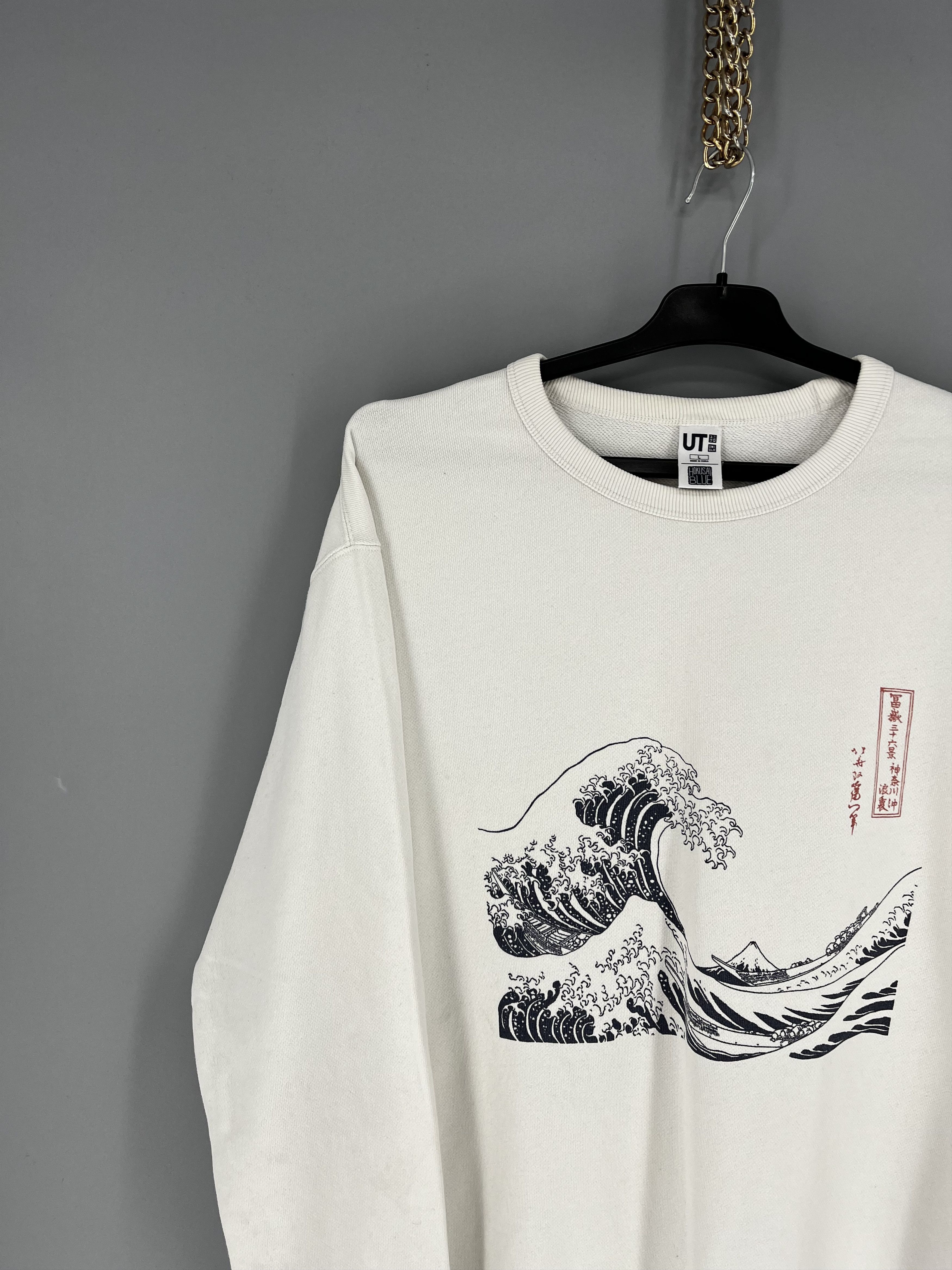 Uniqlo Uniqlo Hokusai Blue Kanagawa Wave Graphic Crewneck Sweat Size US L / EU 52-54 / 3 - 4 Thumbnail