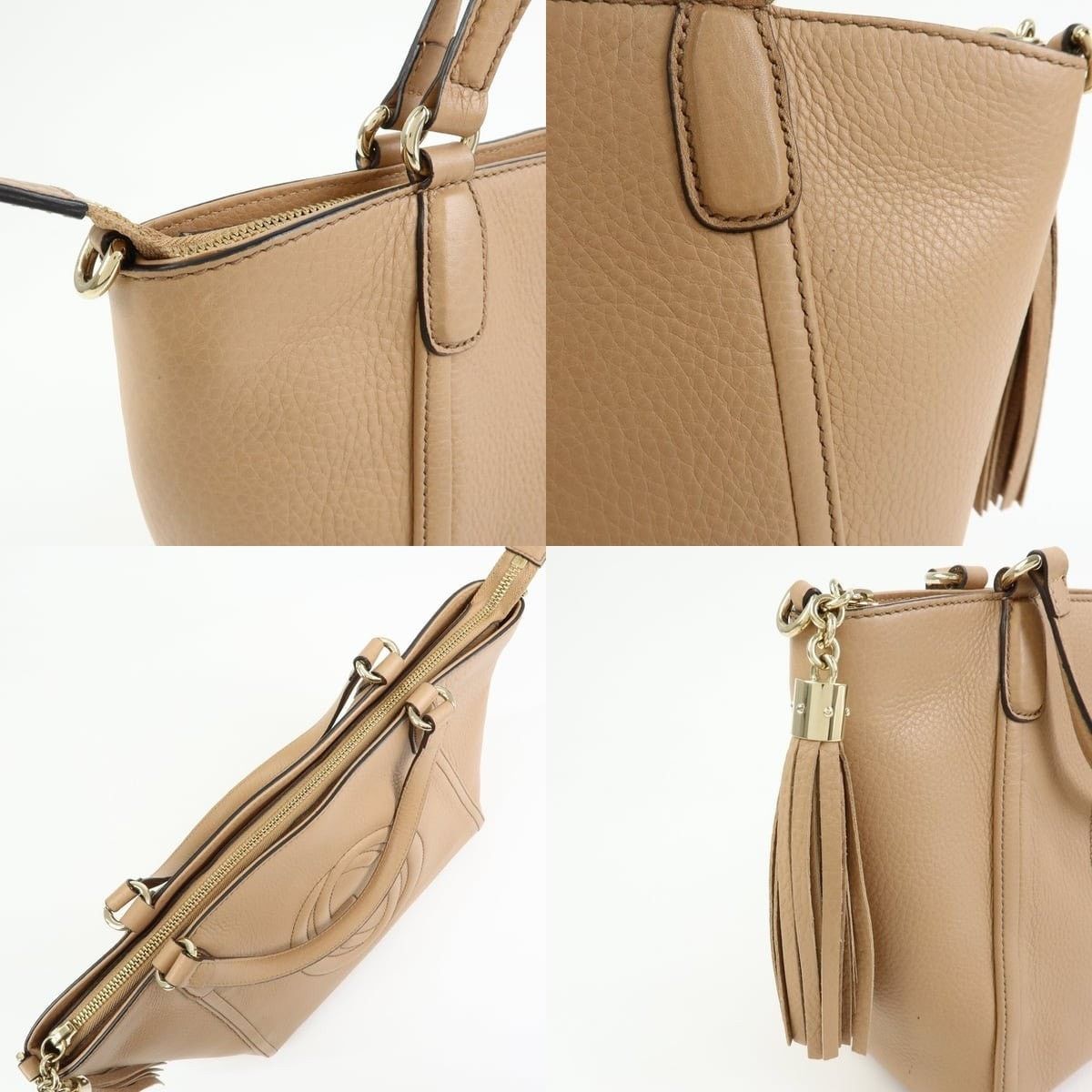 Gucci Gucci Soho Interlocking G Leather Shoulder Bag Tan Size ONE SIZE - 6 Thumbnail