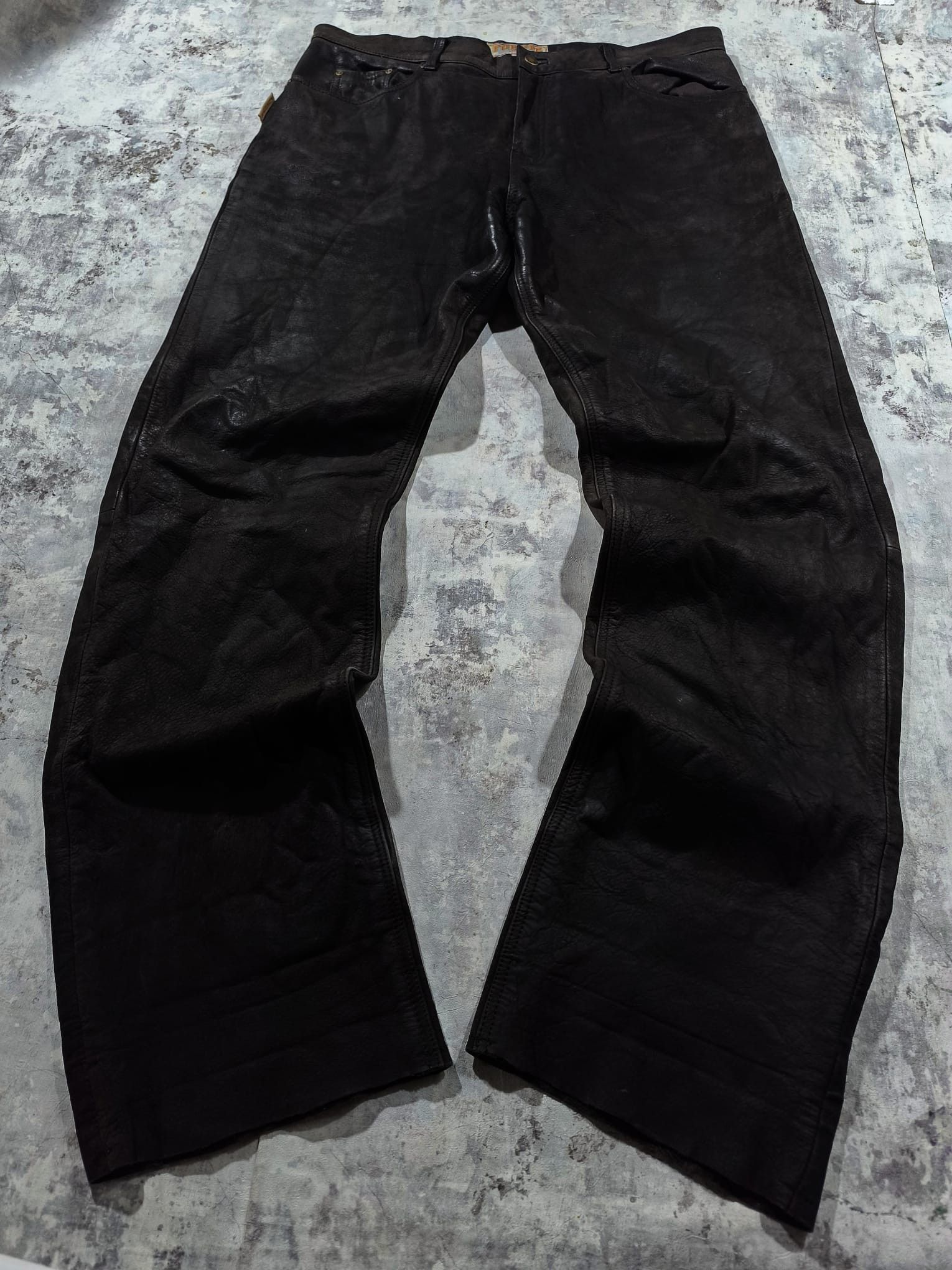 Leather vtg moto opium rockstar western leather jeans kadoya Size US 37 - 3 Thumbnail