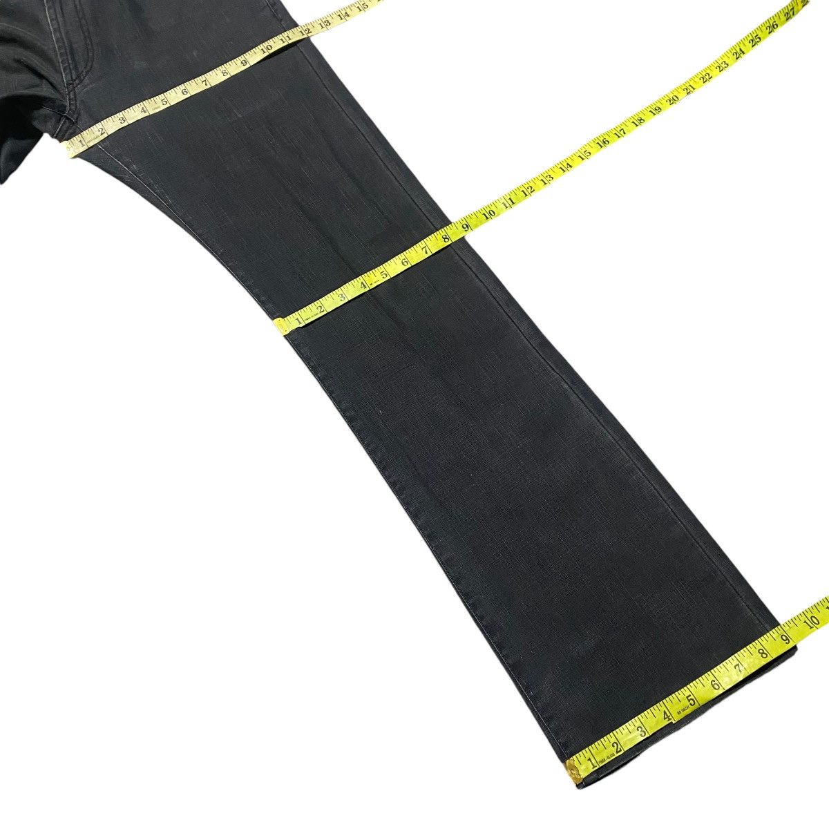 Japanese Brand Hiromichi Nakano Black Waxed Denim Flare Jeans Hedi Slimane Size US 31 - 23 Thumbnail