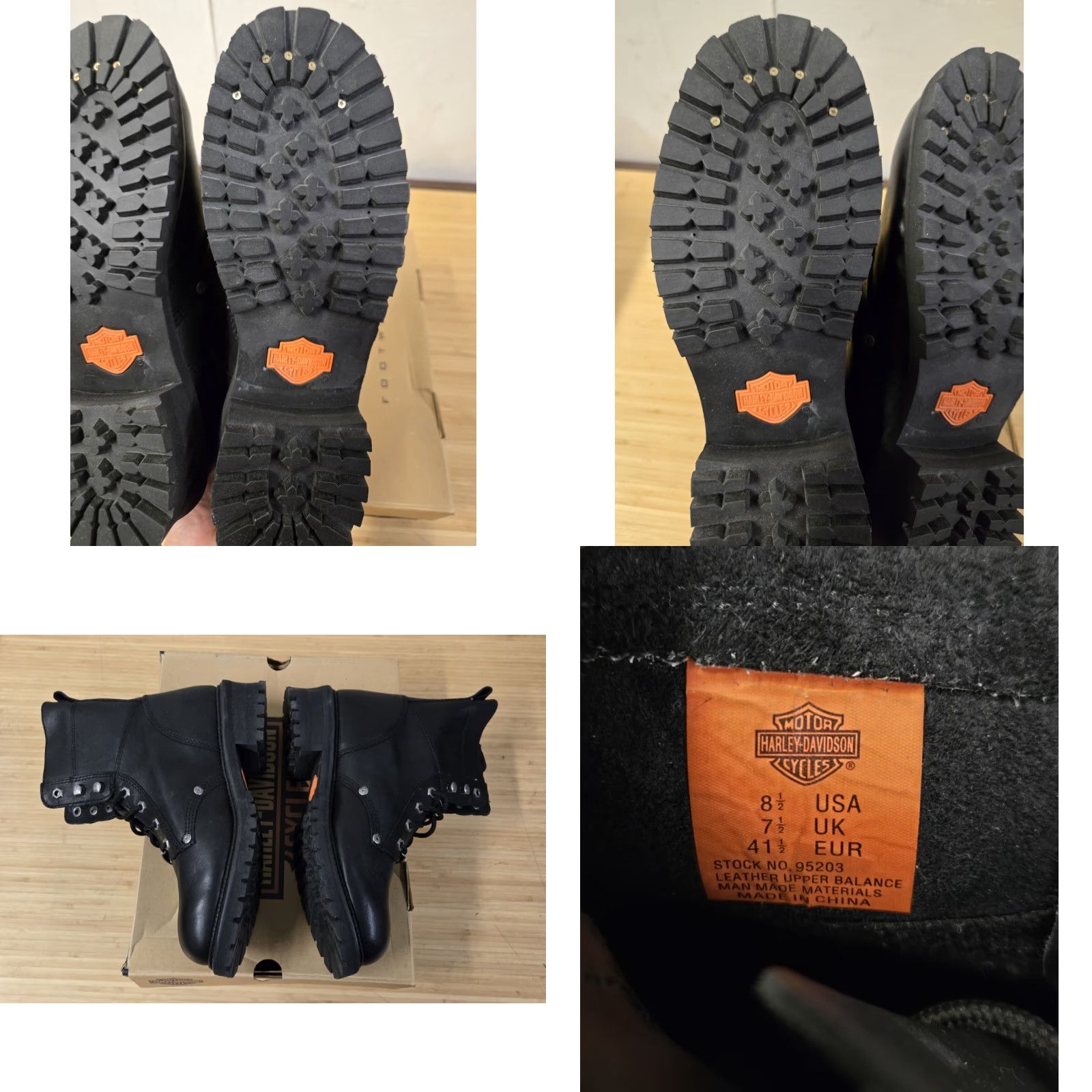 Harley Davidson VINTAGE Harley-Davidson Mens 8.5 Leather Motorcycle Boots Cimarron 95203 Black Size US 9 / EU 42 - 8 Thumbnail