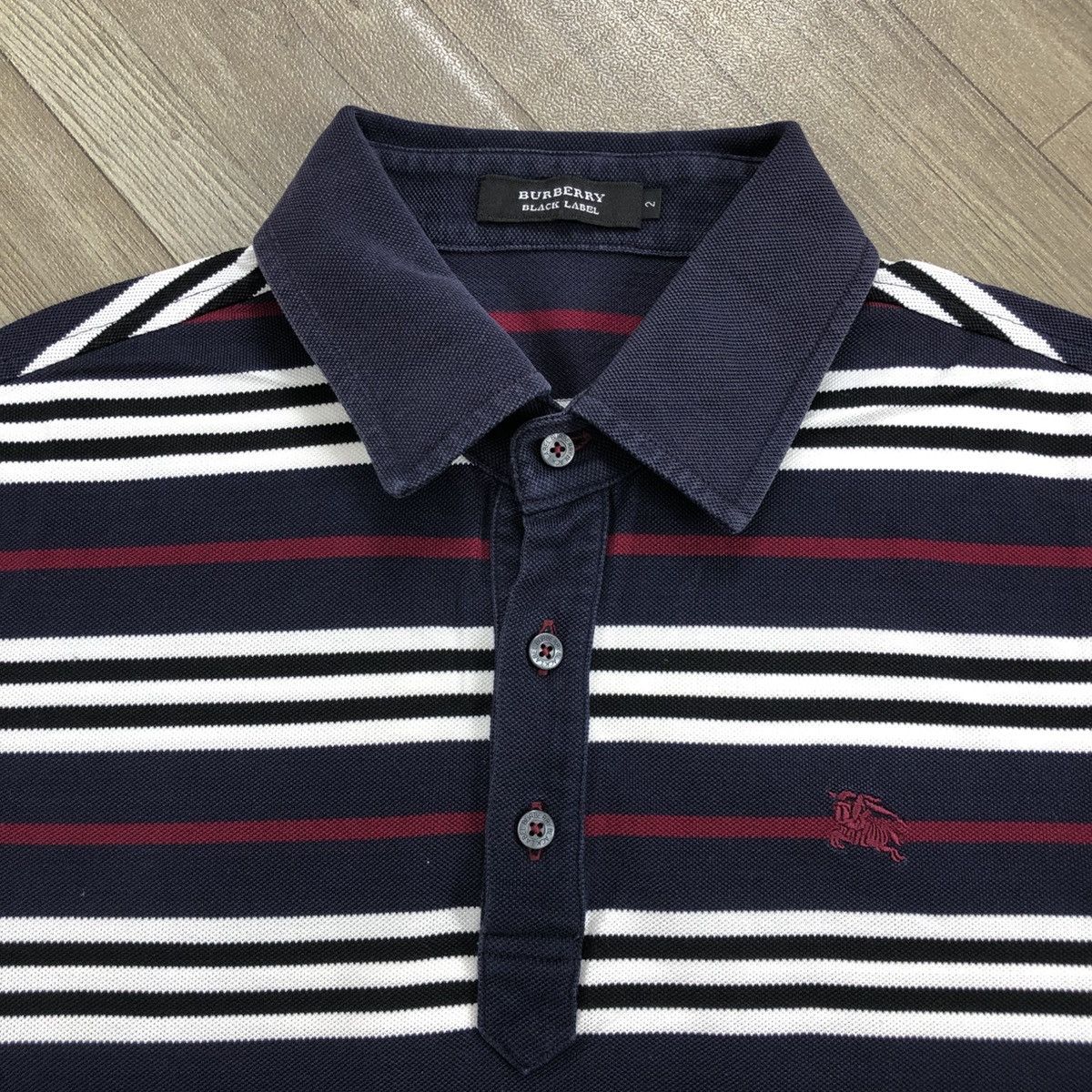 Burberry × Designer × Vintage Vintage Burberry London Black Label Striped Polo Shirt Size US M / EU 48-50 / 2 - 3 Thumbnail