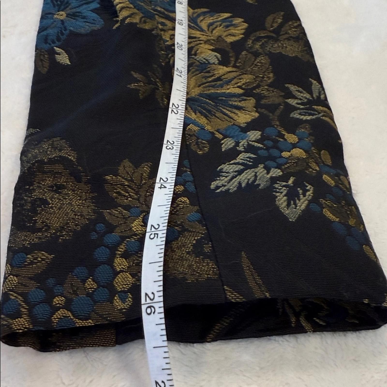 Jones New York Jones New York Black Blue Gold Floral Zip Jacket SZ 10P Size L / US 10 / IT 46 - 10 Thumbnail