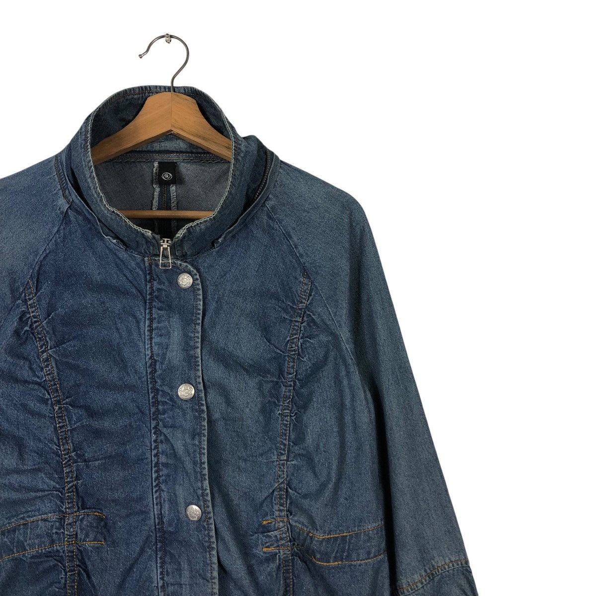Japanese Brand 📌Vintage Biker Denim Jacket Unknown Japan Issey Miyake Size US M / EU 48-50 / 2 - 7 Thumbnail