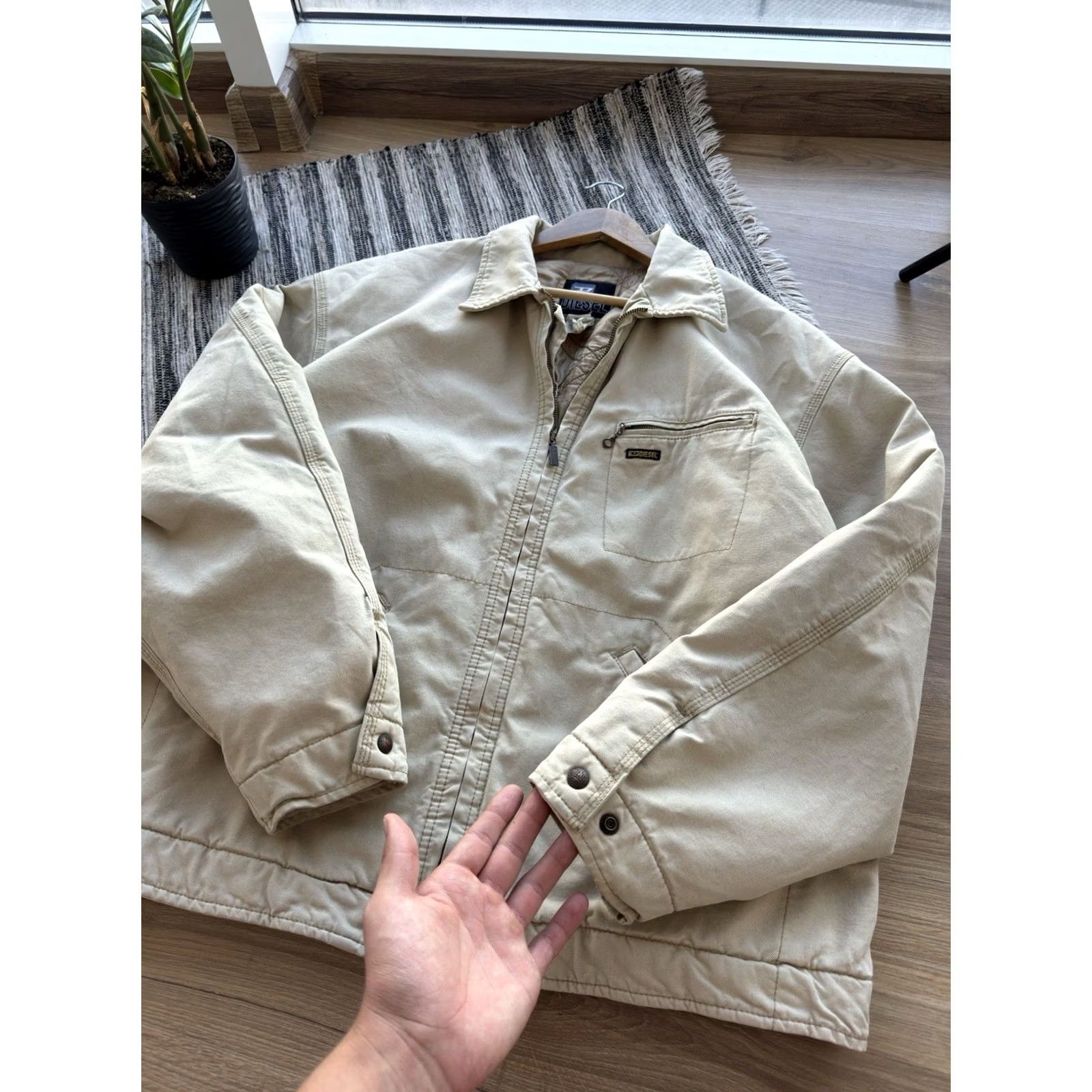 Diesel DIESEL VINTAGE DETROIT 90s BEIGE JACKET XL MEN Bomber Jacket Retro Streetwear Classic Denim Canvas Urban Punk 80s 90s USA Mens Size US XL / EU 56 / 4 - 6 Thumbnail