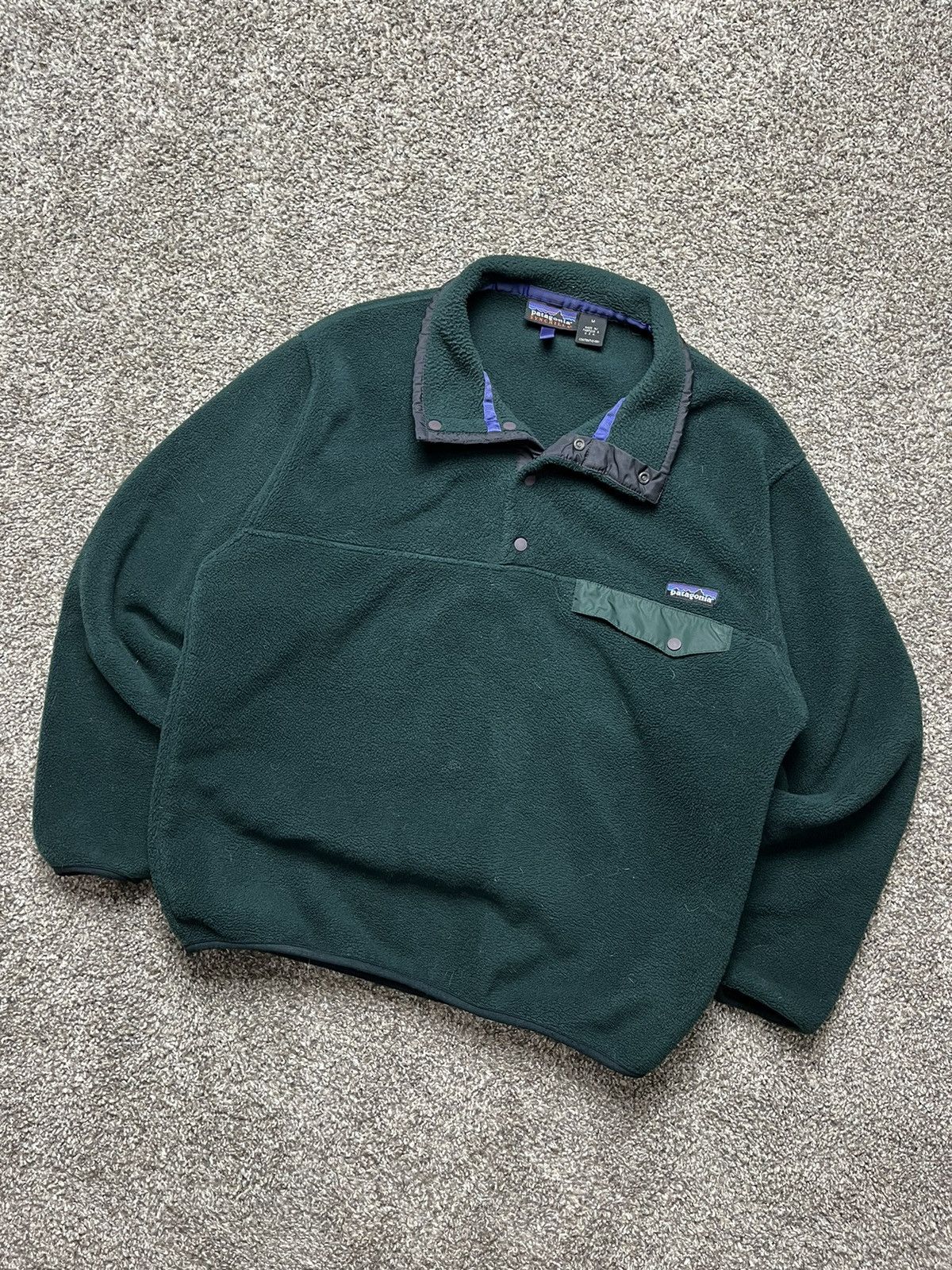 Vintage Vintage 90s USA Made Patagonia Green Synchilla Fleece Med Size US M / EU 48-50 / 2 - 1 Preview