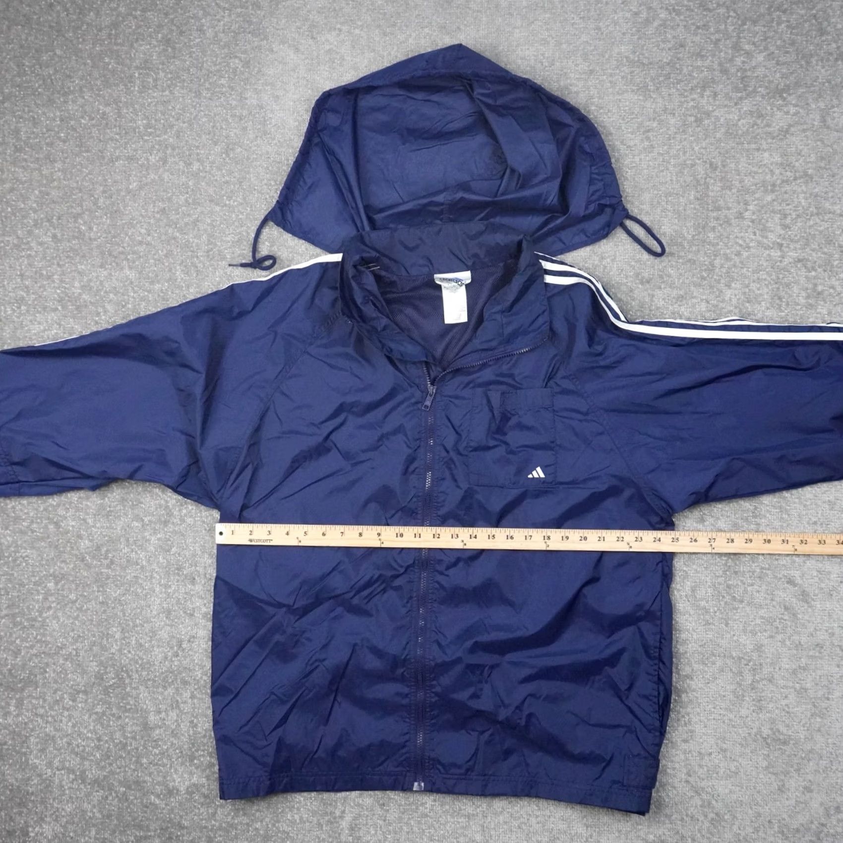 Adidas VINTAGE adidas Windbreaker Hooded Mens XL Blue Full Zip Jacket Size US XL / EU 56 / 4 - 5 Thumbnail