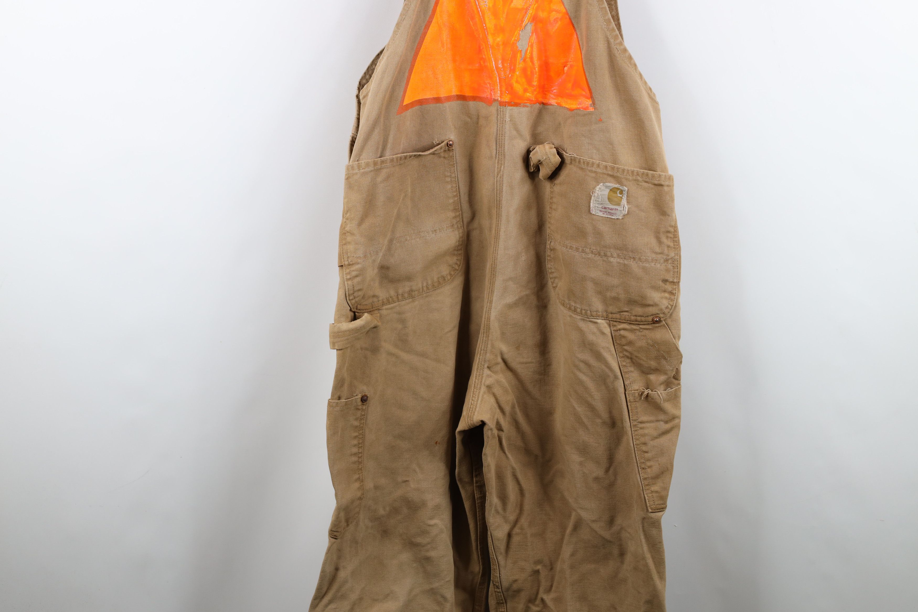 Carhartt Vintage 70s Carhartt Thrashed Double Knee Canvas Overalls Size US 36 / EU 52 - 14 Thumbnail