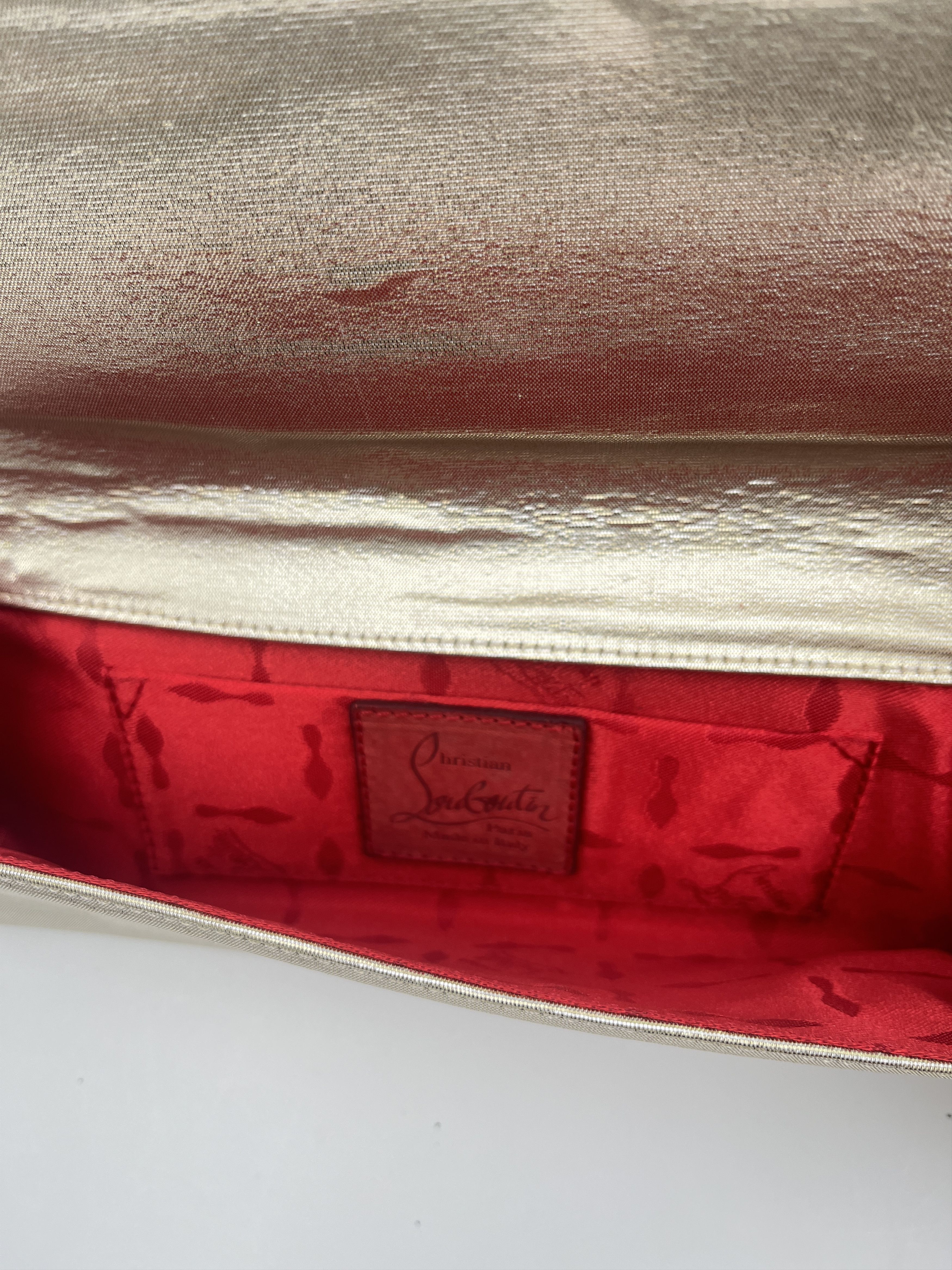 Christian Louboutin Christian Louboutin Gold Aionoeud Mini Lurex Satin Clutch Size ONE SIZE - 4 Thumbnail