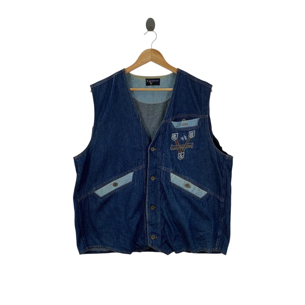 Valentino Vintage CALRO VALENTINO ITALY Indigo Denim Jeans Vest Jacket Size M / US 6-8 / IT 42-44 - 1 Thumbnail