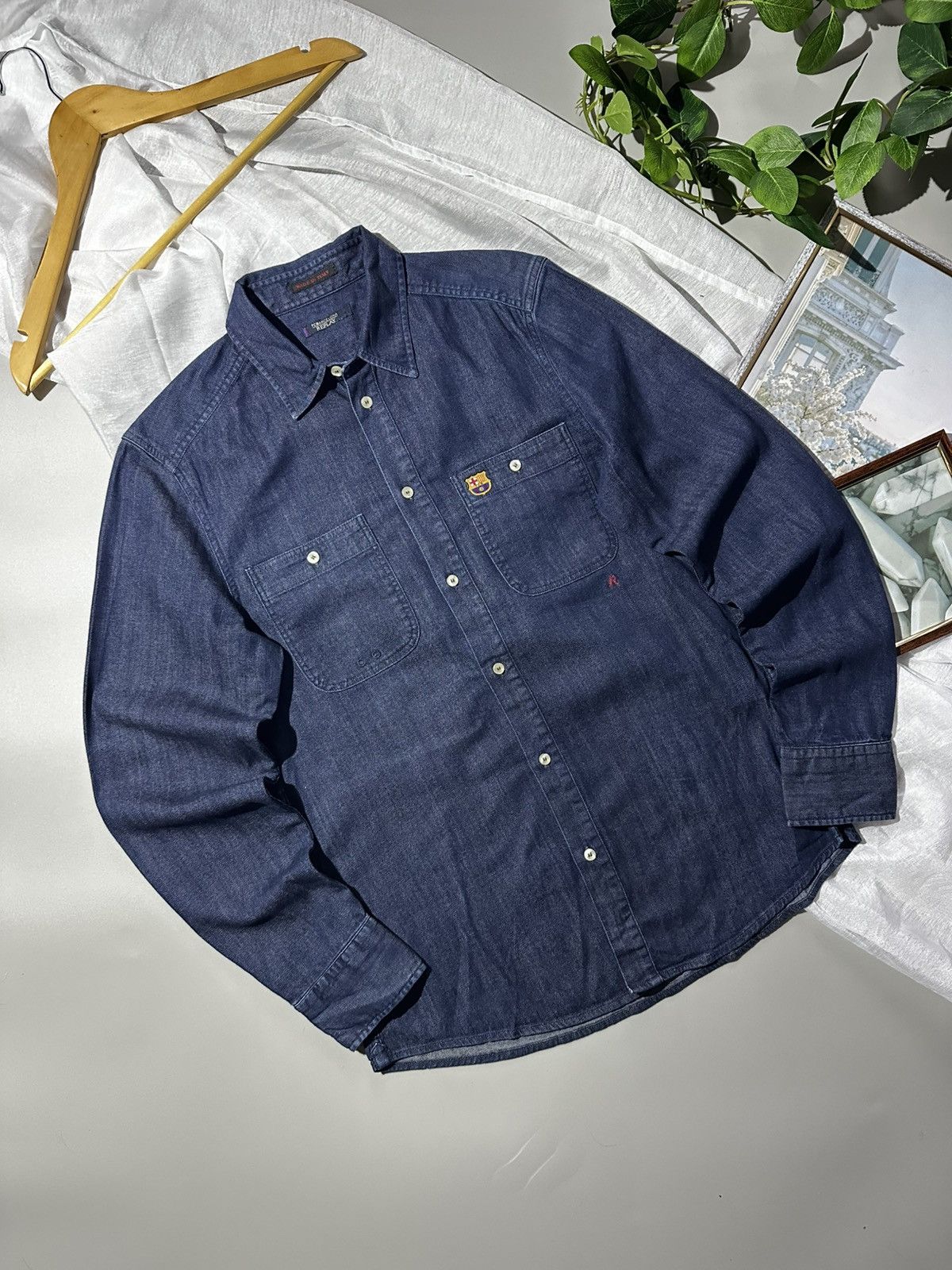 Replay Replay FC Barcelona Long Sleeve Denim Shirt Size US S / EU 44-46 / 1 - 1 Thumbnail