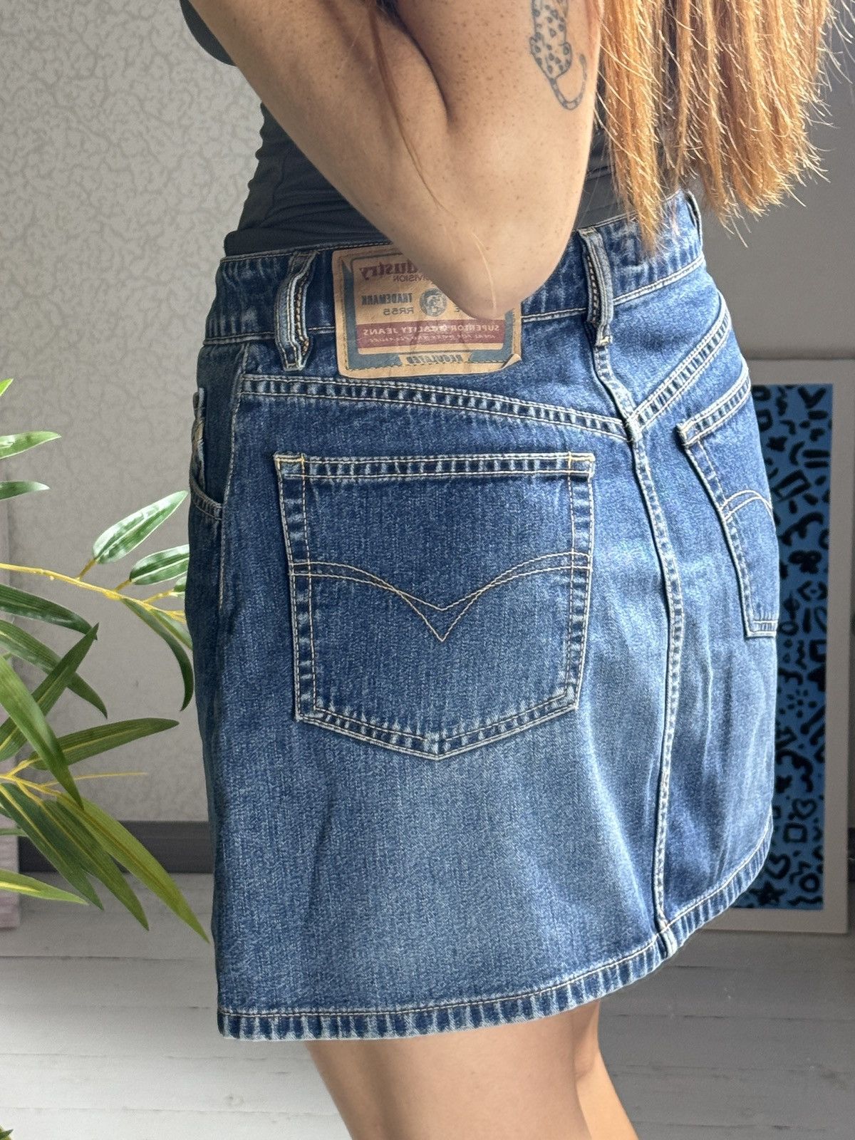Diesel VINTAGE DIESEL WITH BUTTONS MINI DENIM SKIRT Size 29" - 3 Thumbnail