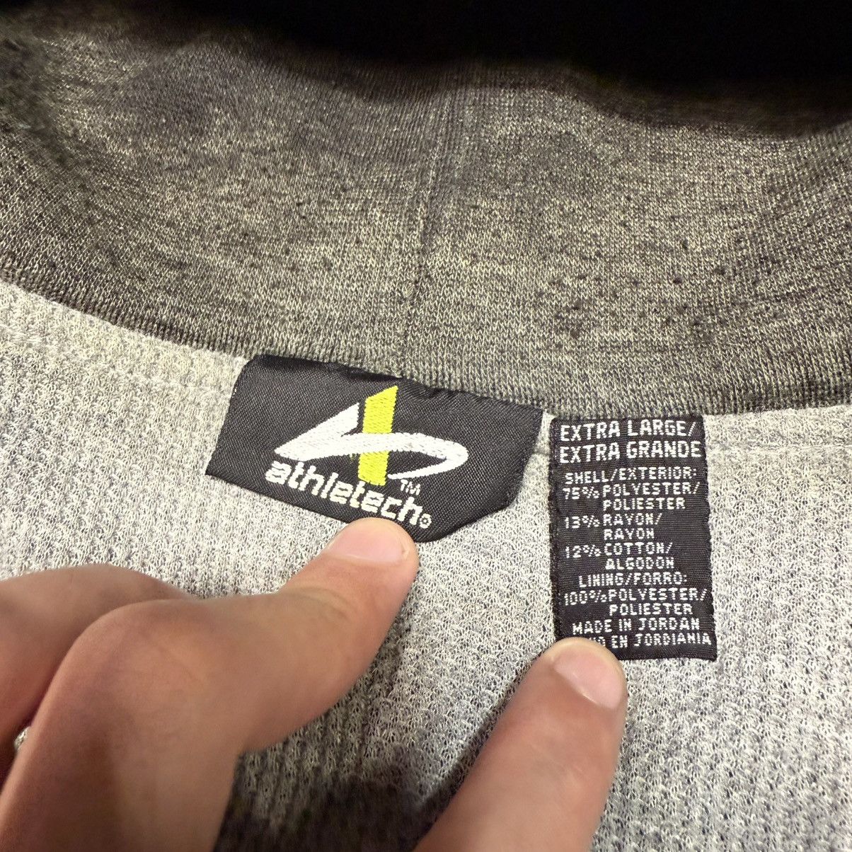 Vintage Vintage Athletech Black/Grey Waffle Thermal Zip Hoodie Sweat Size US XL / EU 56 / 4 - 10 Thumbnail