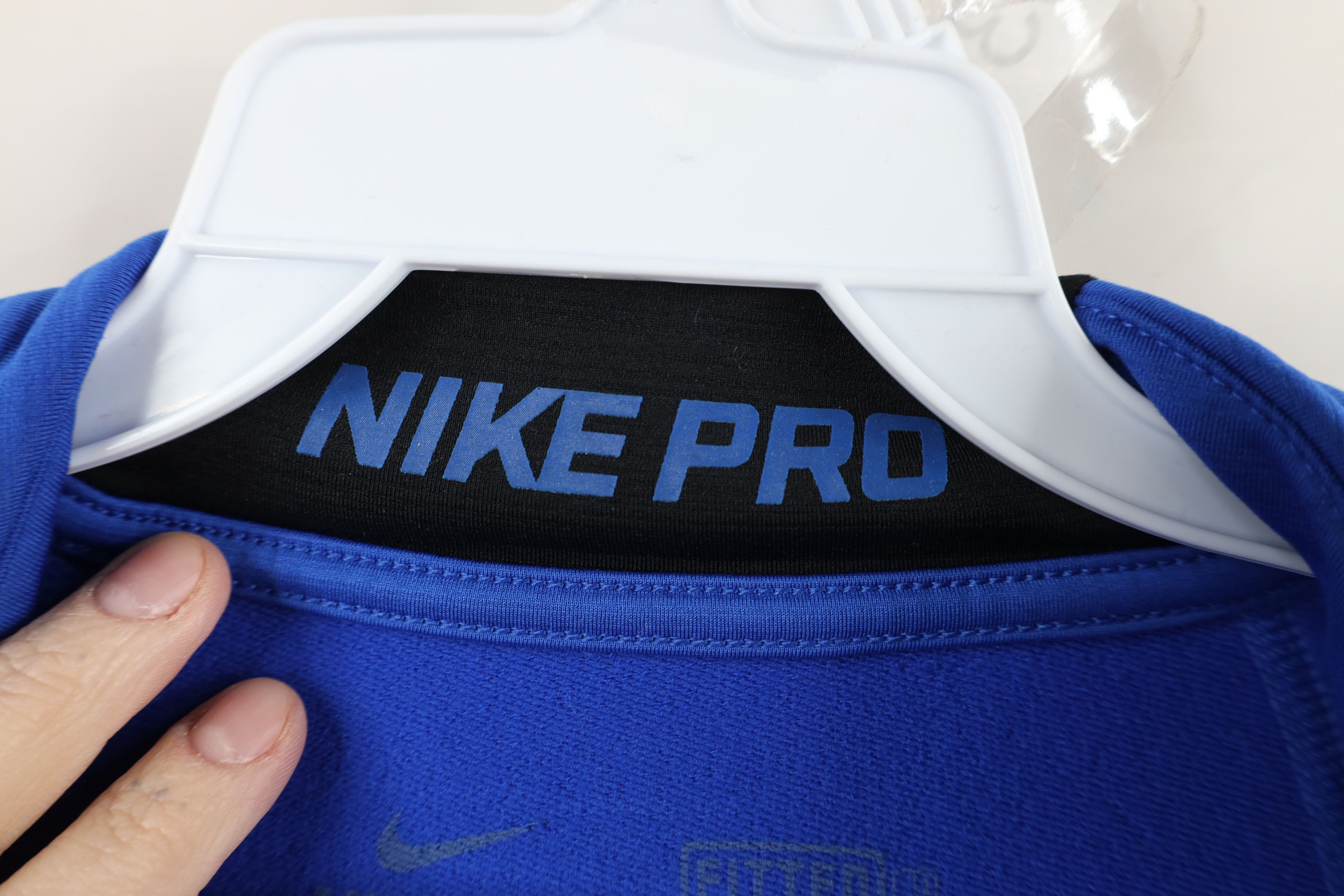 Nike × Vintage Nike Pro Combat Hyperwarm Fleece Lined Half Zip Sweater Blue Size US L / EU 52-54 / 3 - 8 Thumbnail