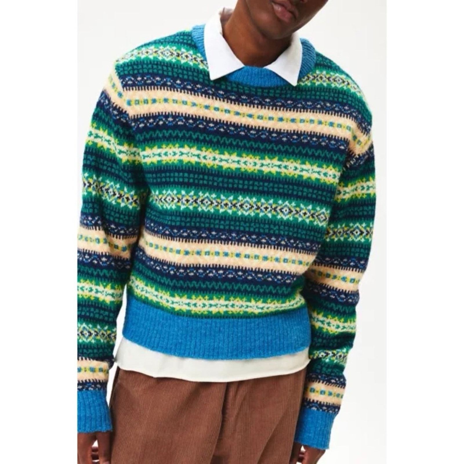 Urban Outfitters Urban Outfitters Hudson Fair Isle Crew Neck Sweater M Size US M / EU 48-50 / 2 - 15 Thumbnail