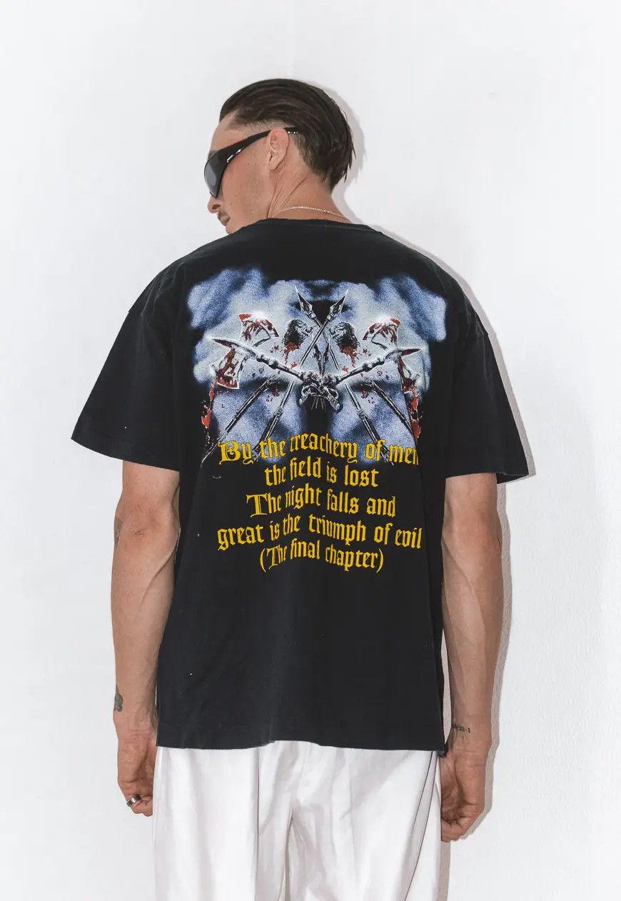 Band Tees × Vintage 90s Vintage Double Print Blind Guardian Rock Band T-Shirt Size US XL / EU 56 / 4 - 2 Thumbnail
