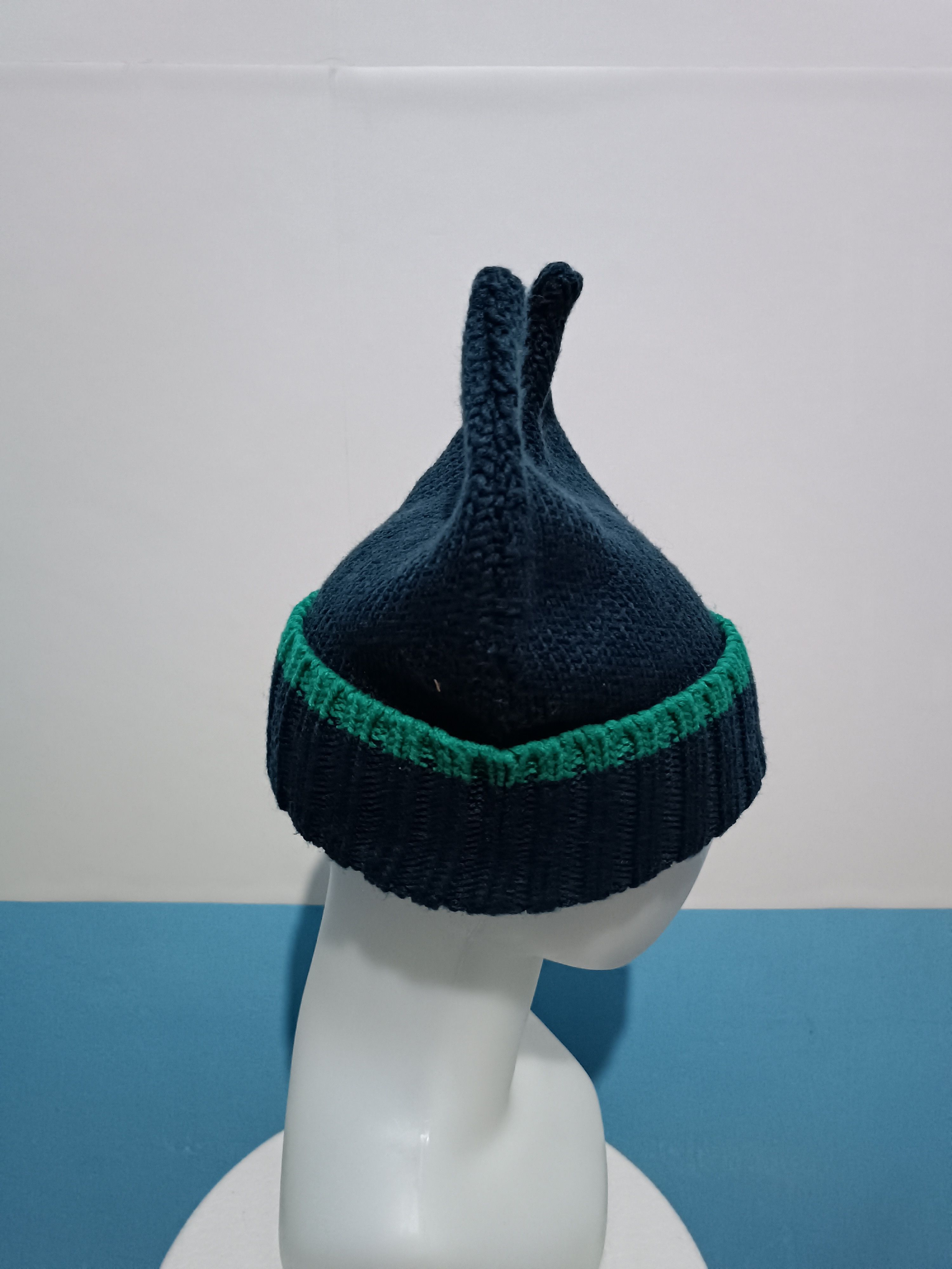 Japanese Brand Unknown Japanese Knitted Bunny Horn Devil Beanie Hats Size ONE SIZE - 3 Thumbnail