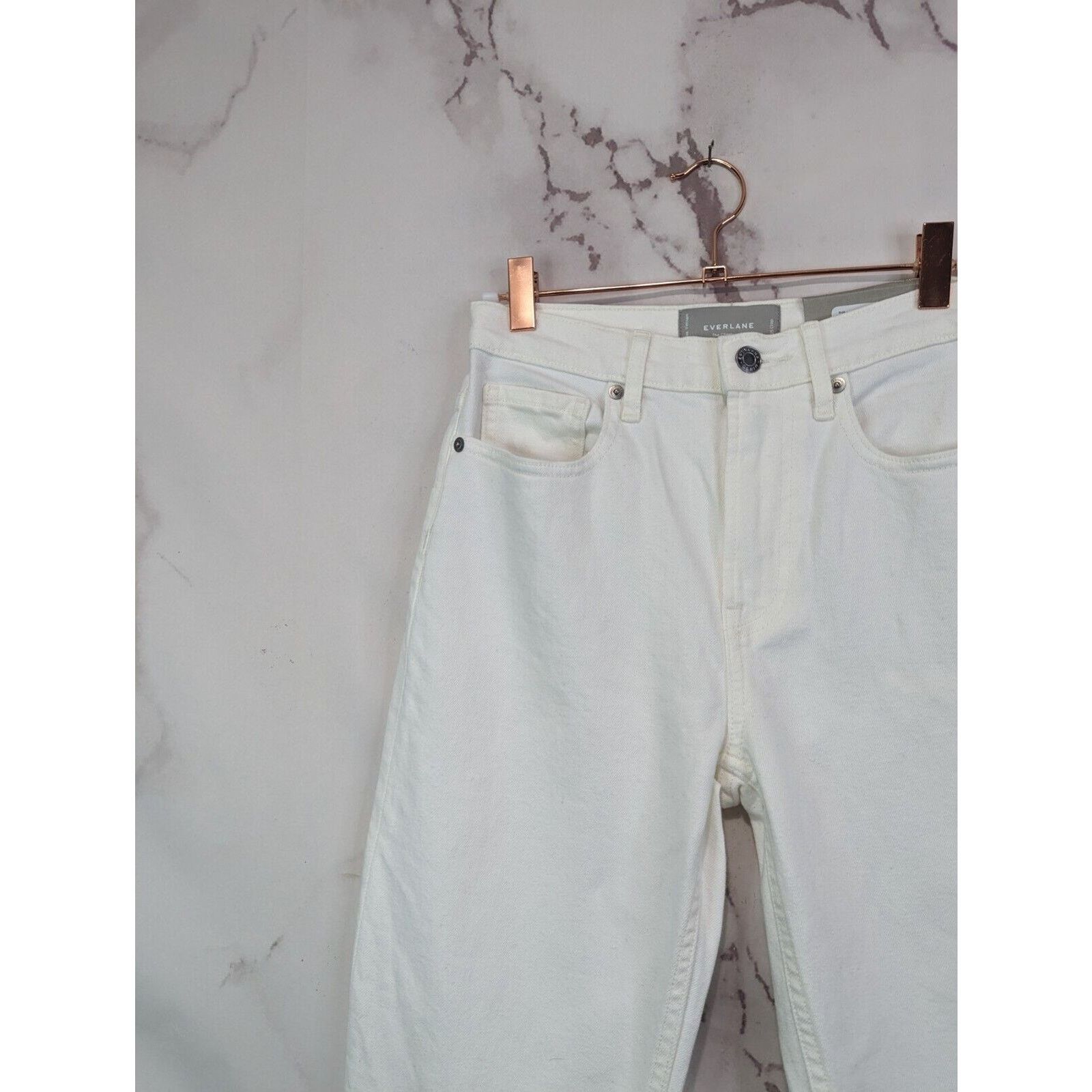 Everlane Everlane Jean Women 25 Cheeky Straight White Crop Denim Size 25" / US 0 / IT 36 - 2 Thumbnail