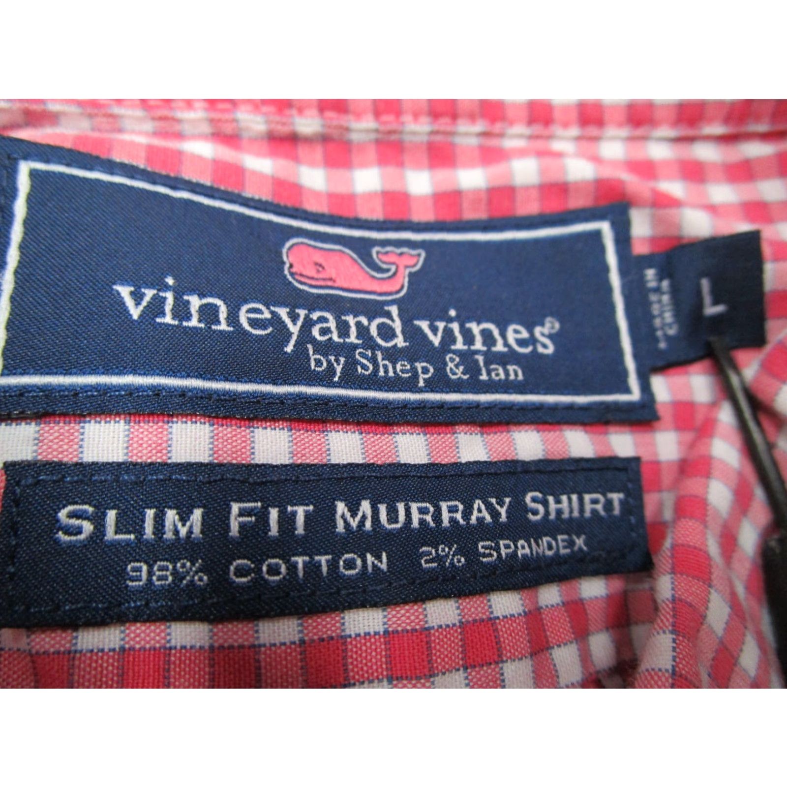 Vineyard Vines VINTAGE Vineyard Vines Murray Shirt Men Large Slim Fit Pink Check Button Up Casual Whale Logo Size US L / EU 52-54 / 3 - 3 Thumbnail