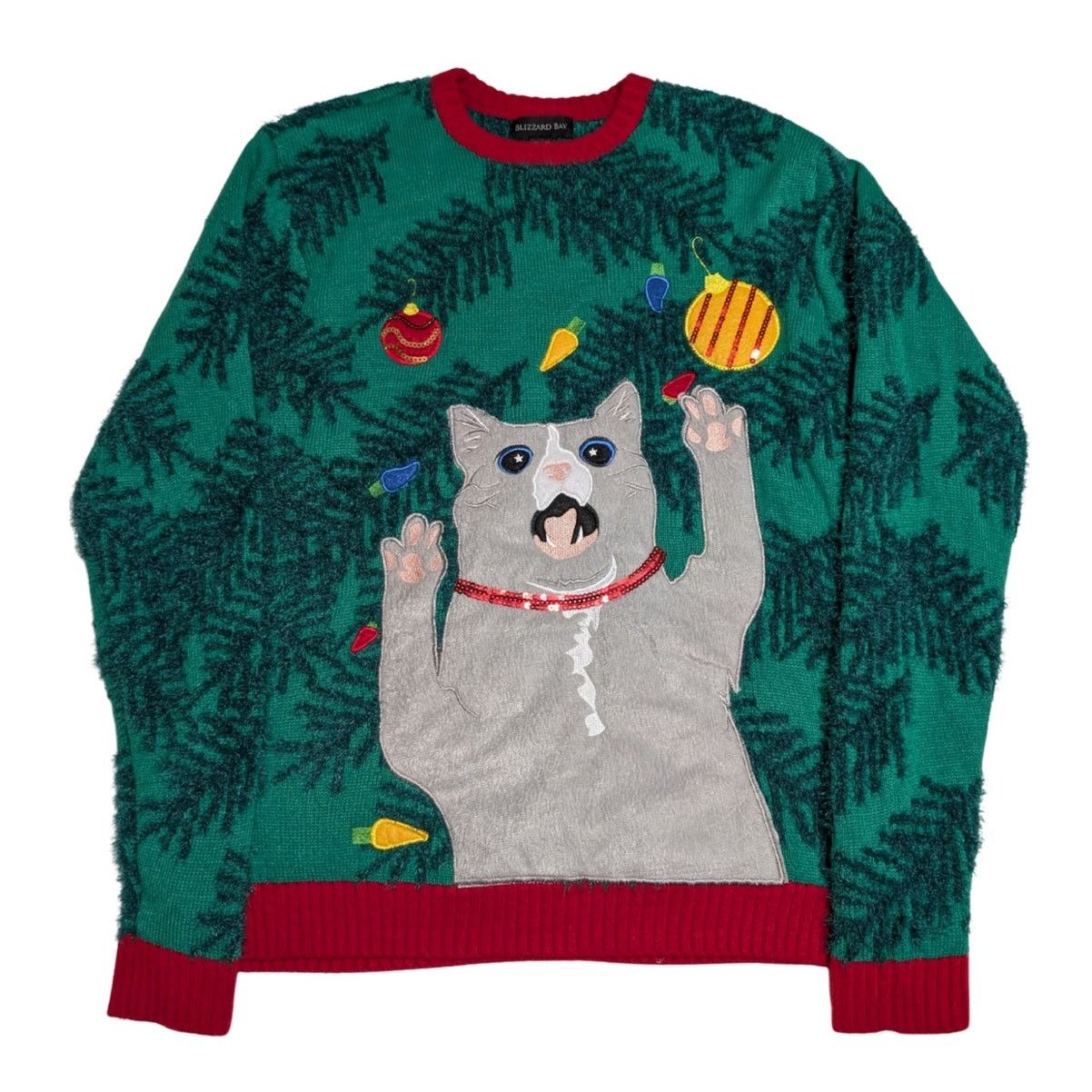 Unknown London Blizzard Bay Crazy Cat Lovers Ugly Holiday Christmas Sweater Size US M / EU 48-50 / 2 - 5 Thumbnail