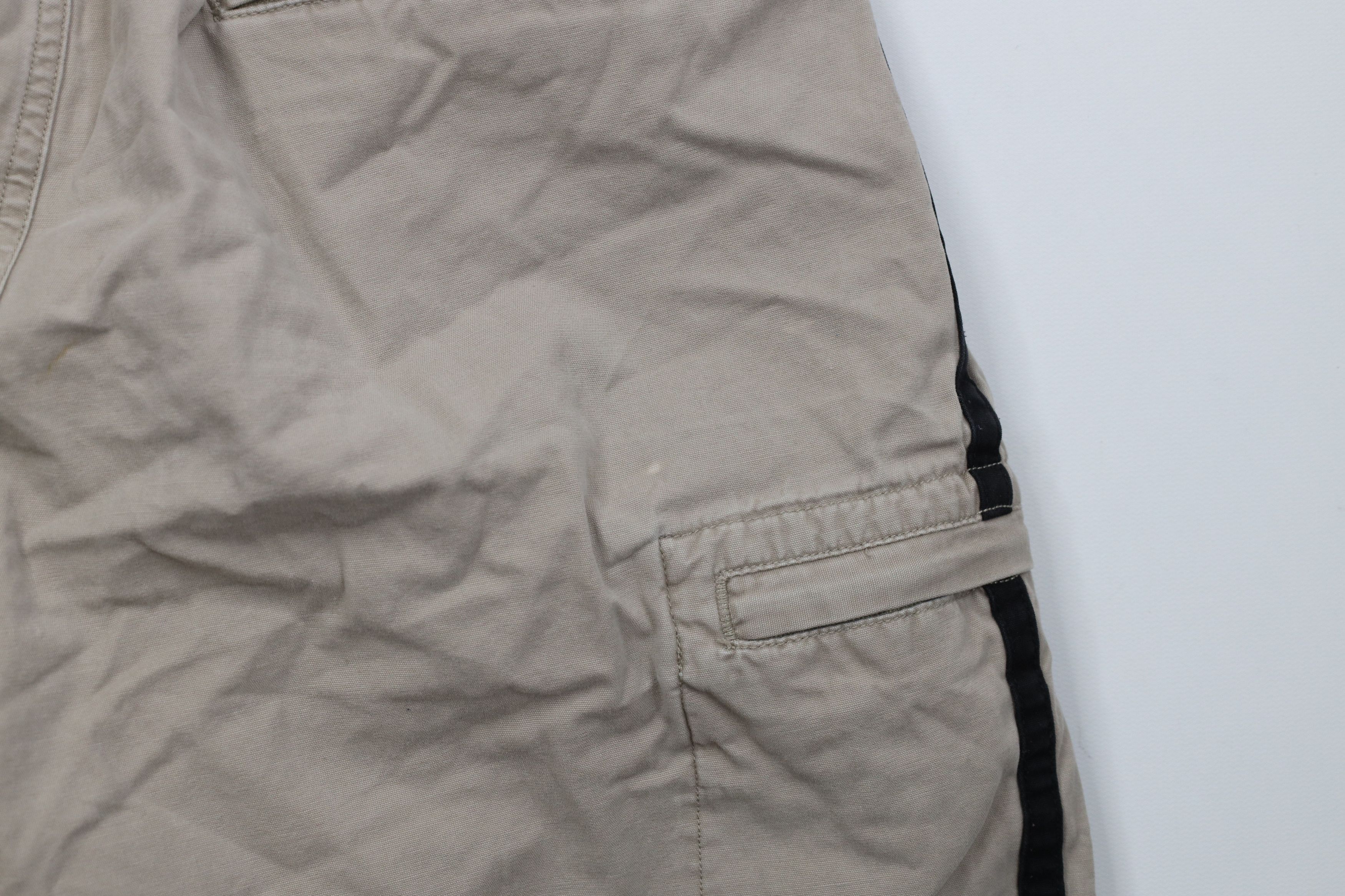Vintage Vintage 90s Streetwear Striped Above Knee Cargo Shorts Beige Size US 30 / EU 46 - 15 Thumbnail