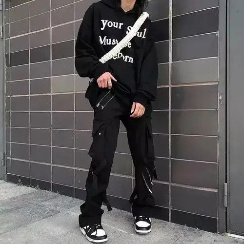 Japanese Brand × Vintage Streetwear cargo pants black Size US 30 / EU 46 - 4 Thumbnail