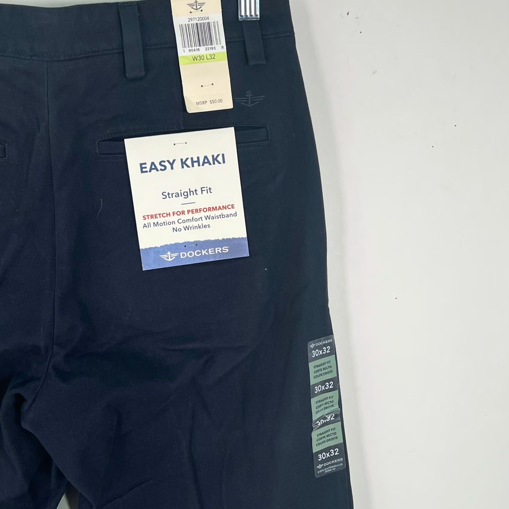 Dockers DOCKERS Mens Blue Straight Fit Dress Pants Size 30x32 - Comfort Waistband, Solid, Business, Formal Size US 32 / EU 48 - 6 Thumbnail