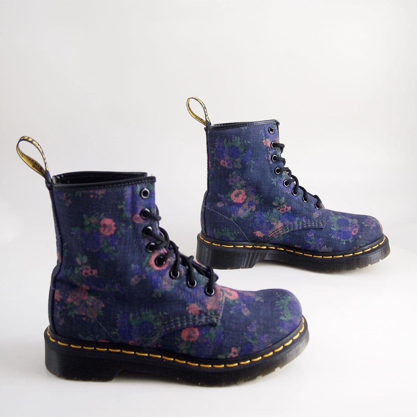 Dr. Martens Dr Martens Boots Blue Floral Textile Womens US 5 L EU 36 Size US 5 / IT 35 - 4 Thumbnail