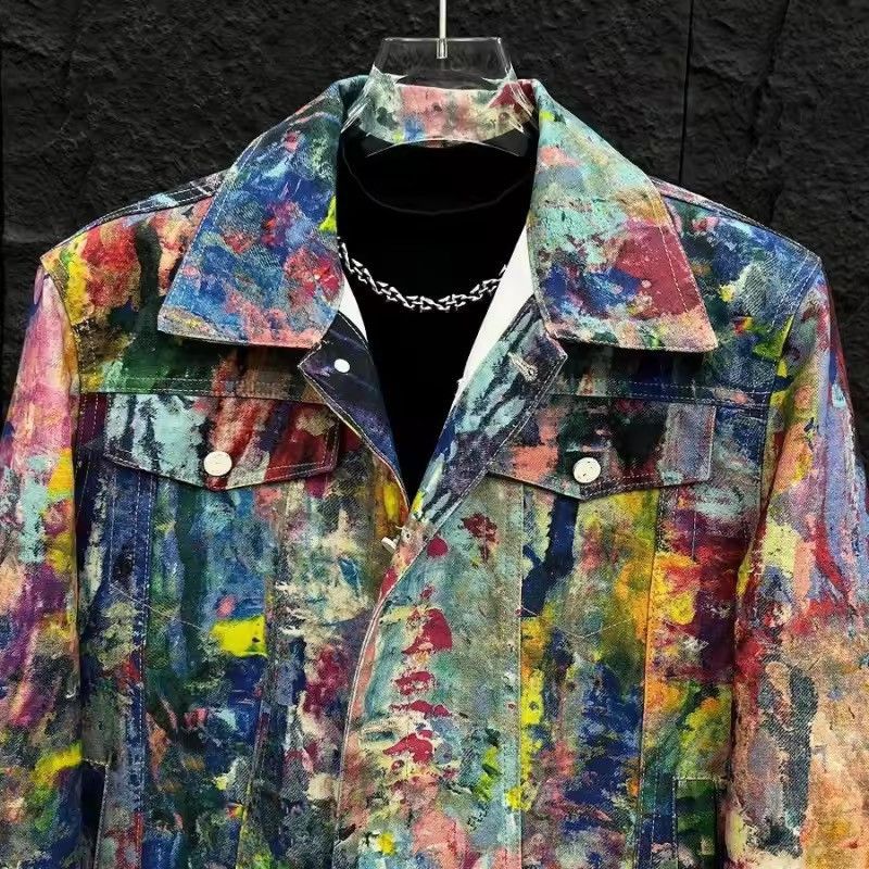 Japanese Brand Multicolor Denim Jacket Size US L / EU 52-54 / 3 - 3 Thumbnail