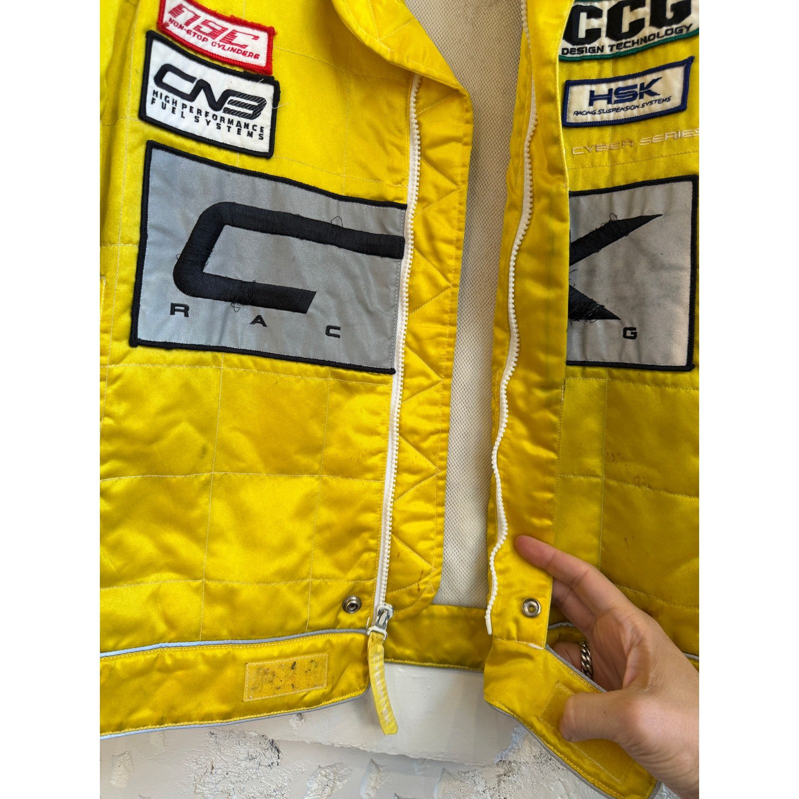 Vintage Vintage Cybertek Racing Reflective Yellow Jacket Size US L / EU 52-54 / 3 - 10 Thumbnail
