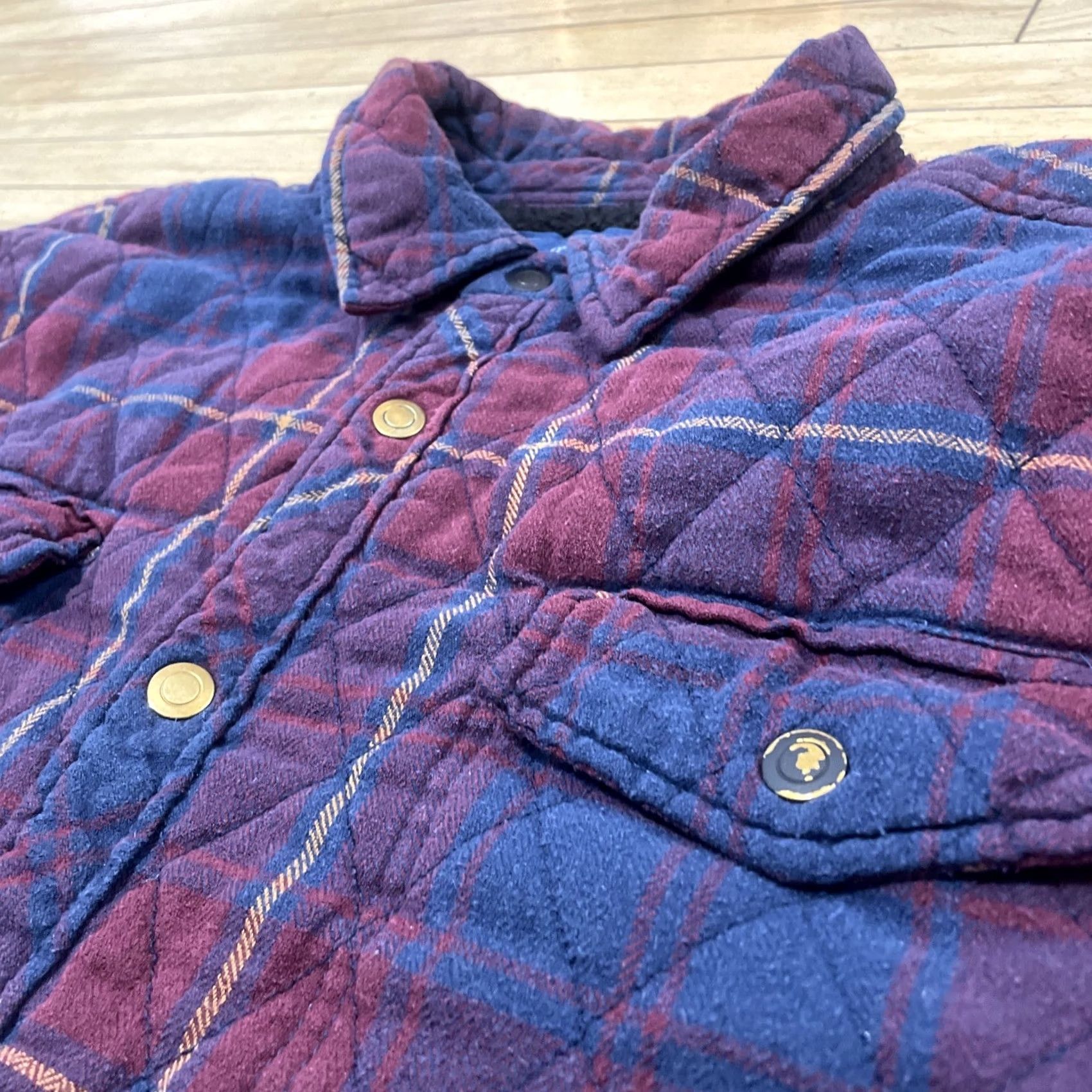 George George Shacket Men 2XL Plaid Sherpa Fleece Jacket Blank et Beach Pile Blanket Safety-Classic Pilled Pockets Logo Blue Red Vintage Mens 2XL Size US XXL / EU 58 / 5 - 4 Thumbnail