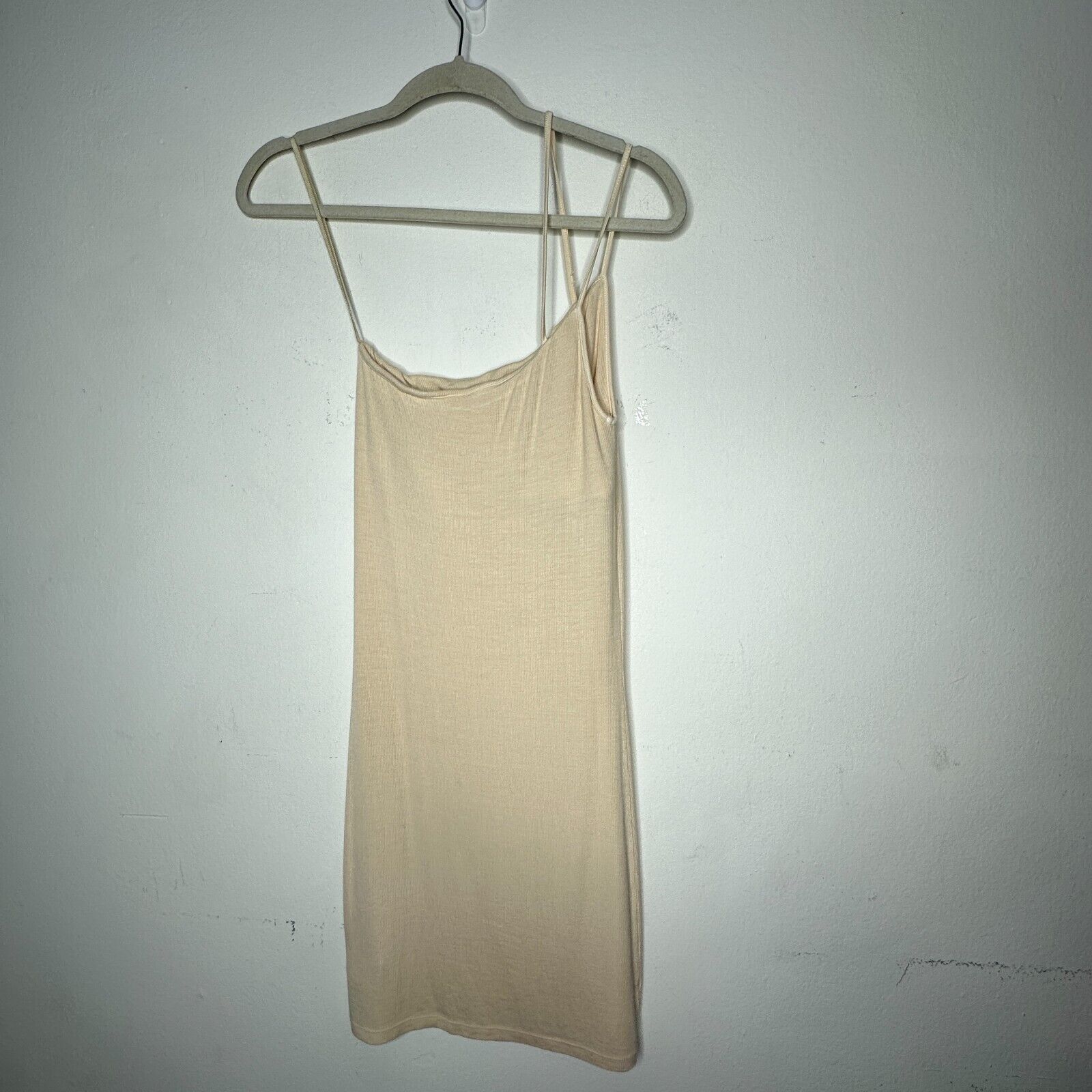 Enza Costa Enza Costa Cream One Shoulder Spaghetti Strap Bodycon Mini M Size M / US 6-8 / IT 42-44 - 4 Thumbnail